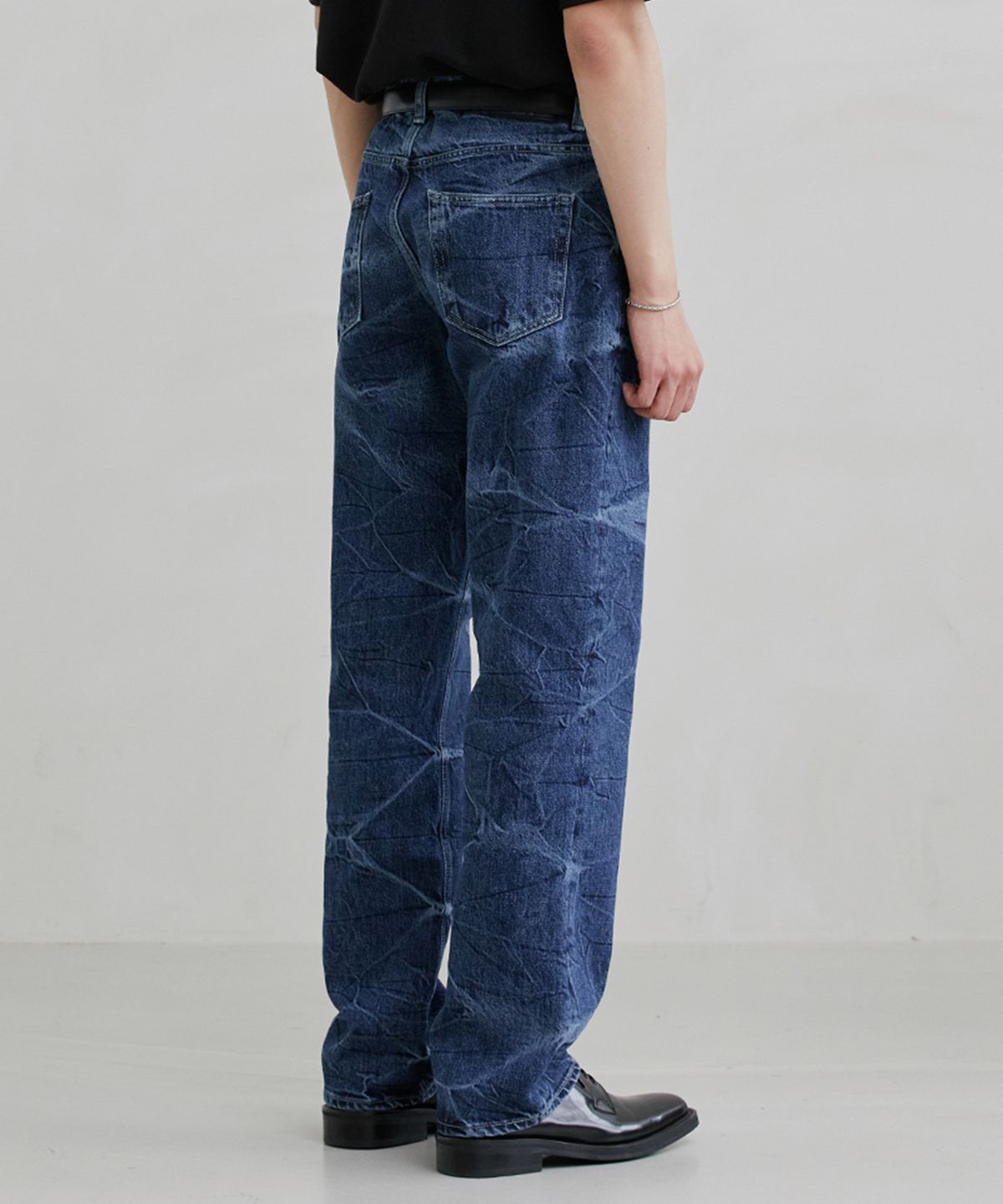브랜디드(BRANDED) 51028 KURABO INDIGO MARBLE JEANS [WIDE STRAIGHT]