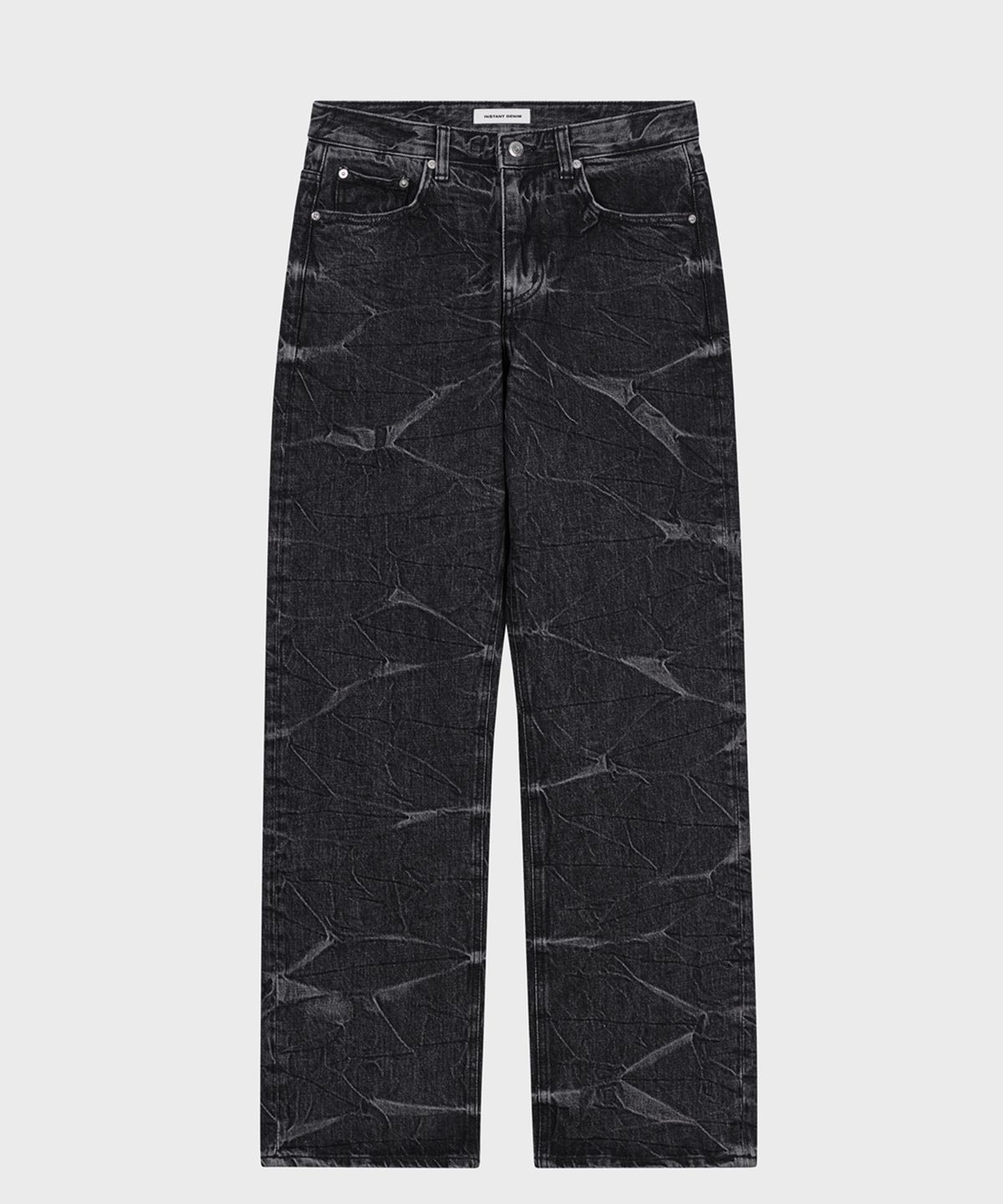 브랜디드(BRANDED) 51029 KURABO BLACK MARBLE JEANS [WIDE STRAIGHT]