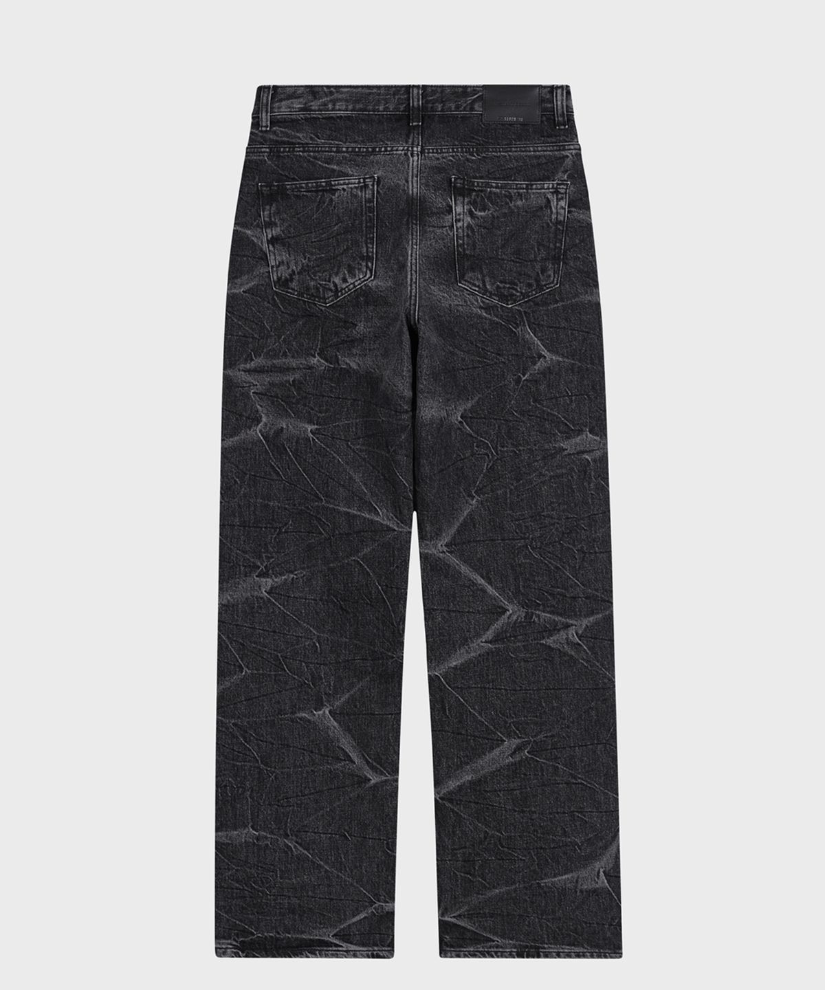 브랜디드(BRANDED) 51029 KURABO BLACK MARBLE JEANS [WIDE STRAIGHT]