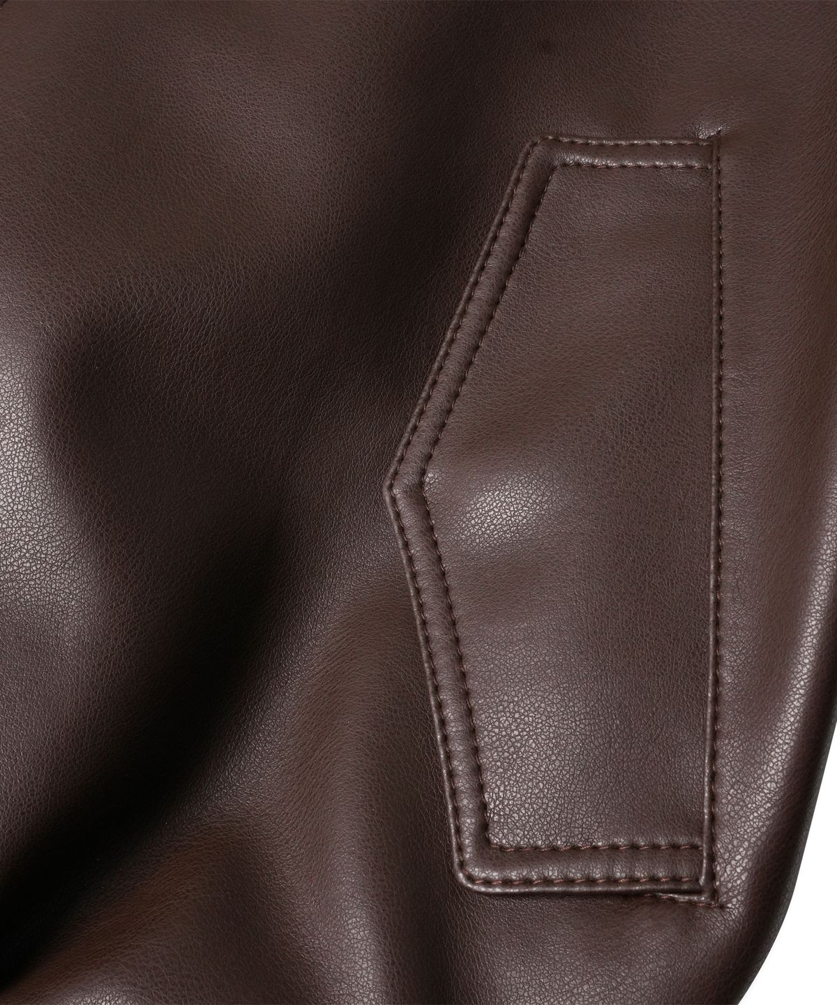 도프셉(DOFFSEPT) FAUX Leather Crop Bomber in Brown