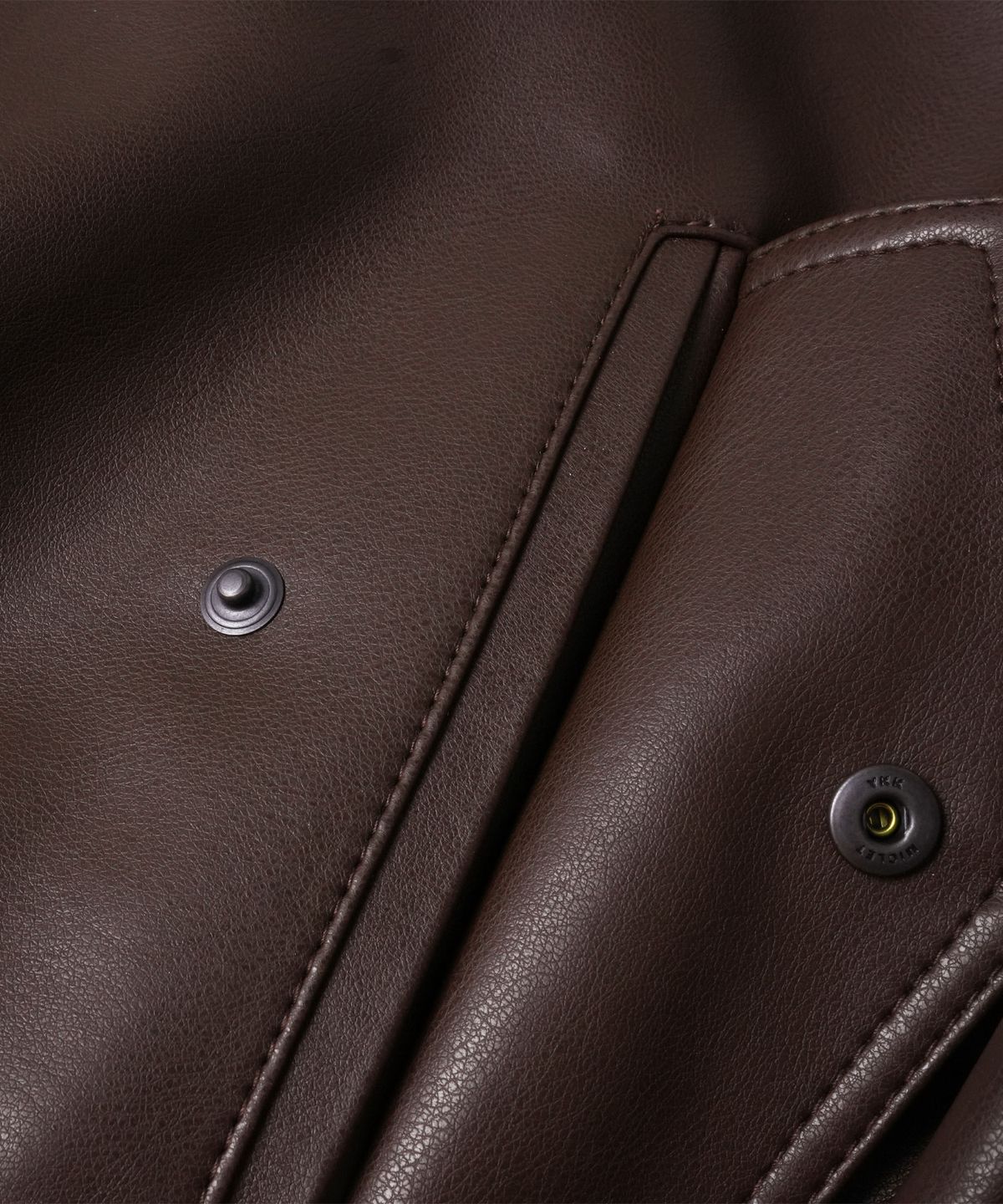 도프셉(DOFFSEPT) FAUX Leather Crop Bomber in Brown