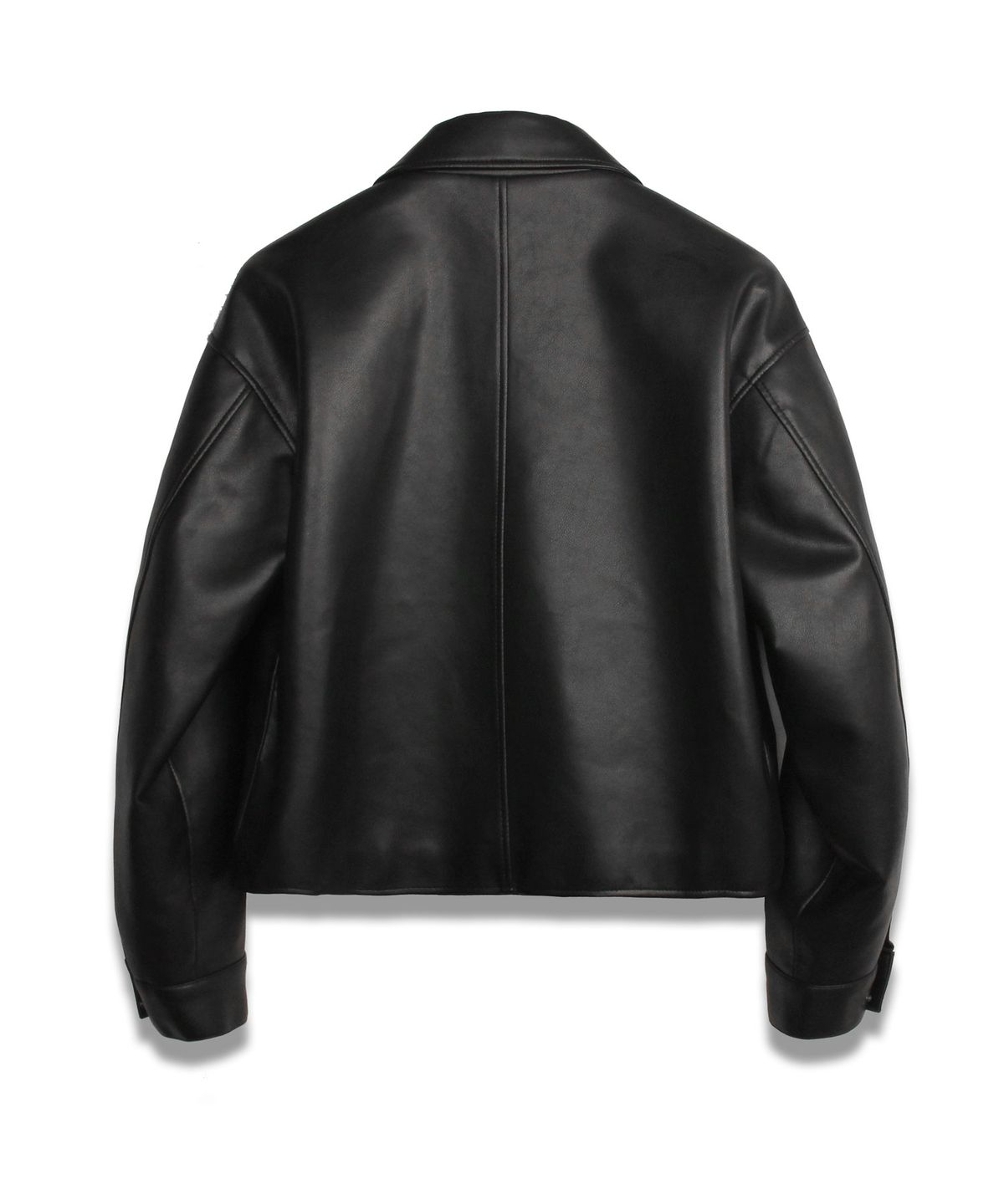 도프셉(DOFFSEPT) FAUX Leather Crop Single in Black