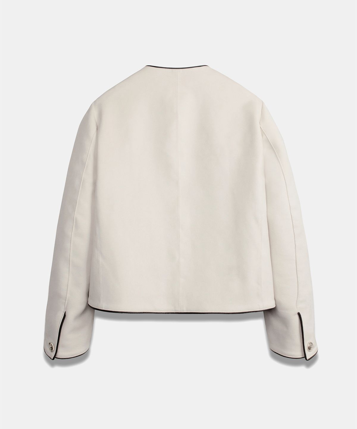 도프셉(DOFFSEPT) Suede Crop Classic Jacket in Ivory