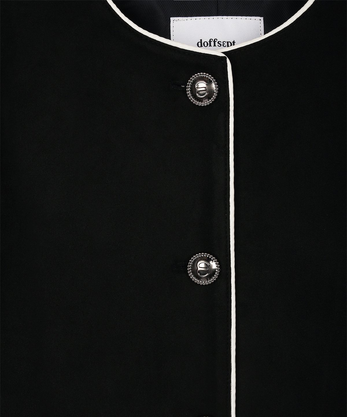 도프셉(DOFFSEPT) Suede Crop Classic Jacket in Black