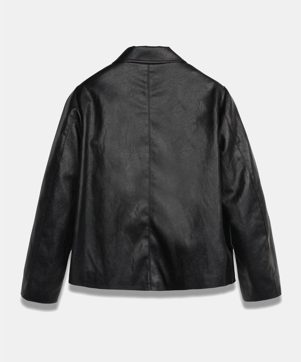 도프셉(DOFFSEPT) FAUX Leather Two Pocket Jacket in Black