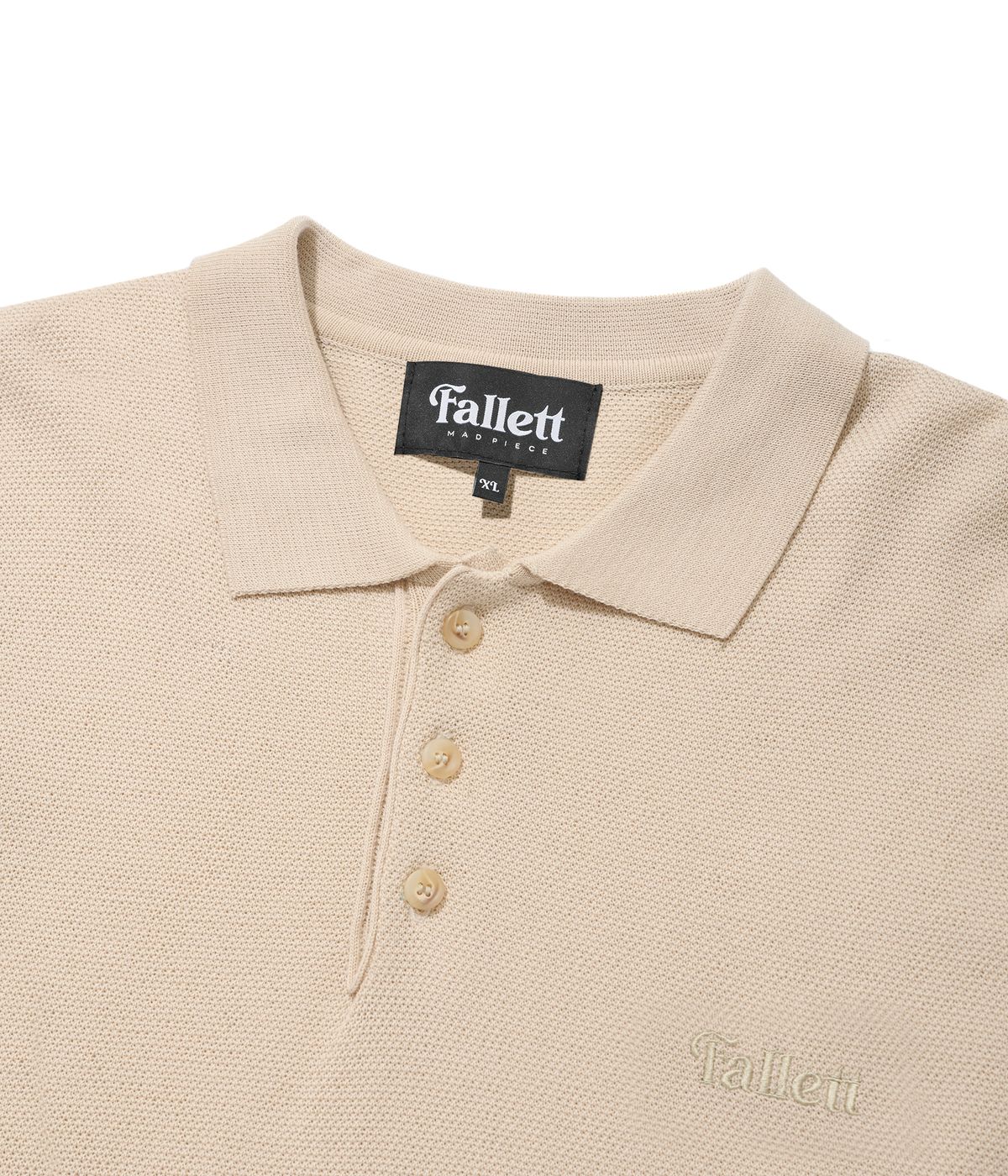 팔렛(FALLETT) 카라 반팔 니트 베이지