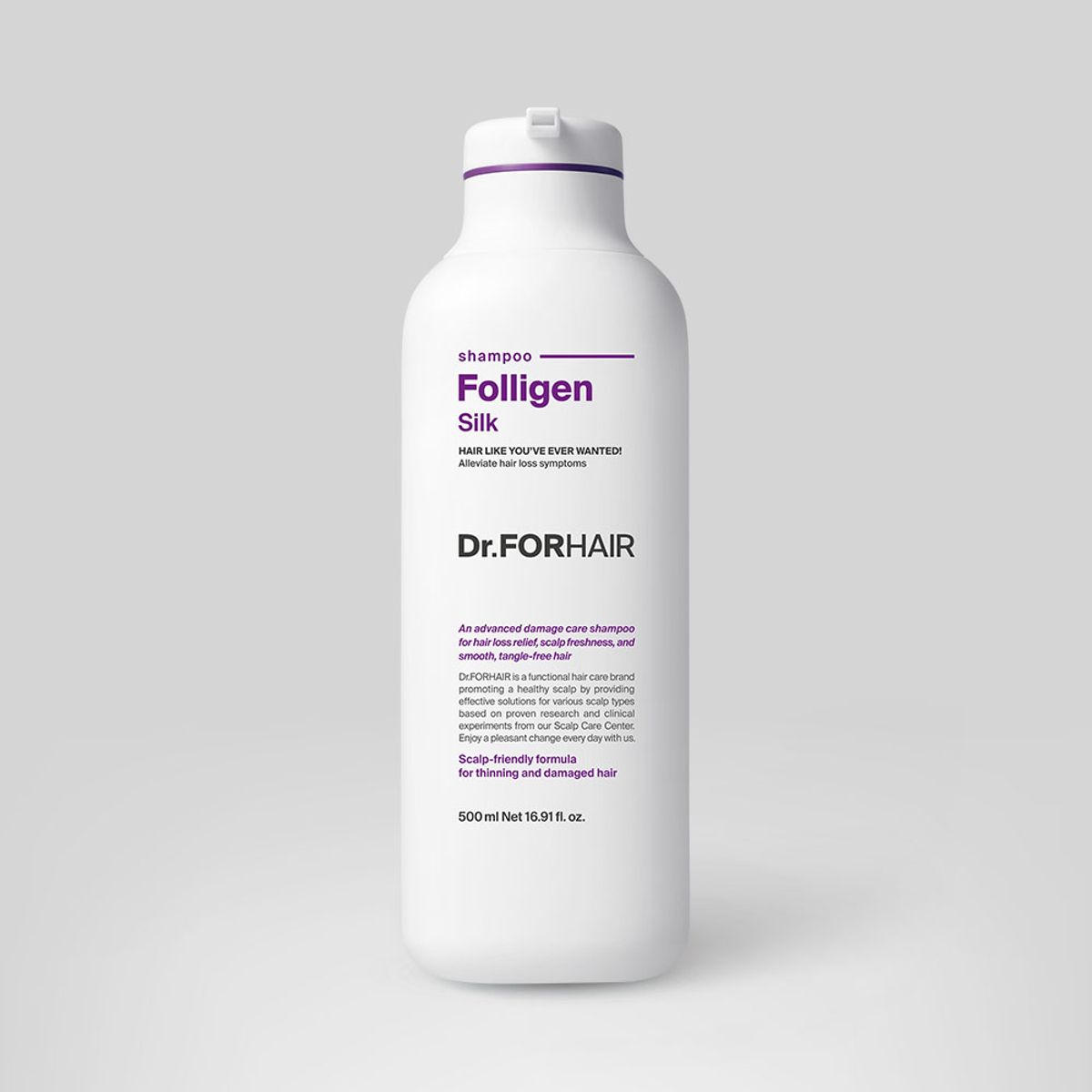 닥터포헤어(DR.FORHAIR) 손상모케어 탈모증상완화 폴리젠 실크 샴푸 500ml