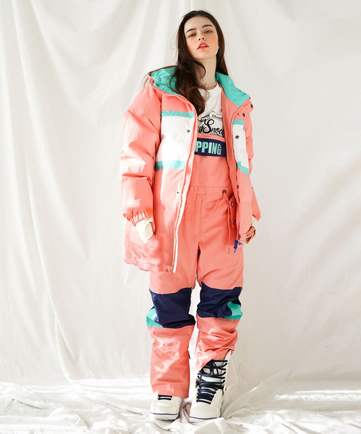 내핑스노우(NAPPINGSNOW) 1920-J-2 THREESNOW(쓰리스노우PINK/W/PINK)JKT