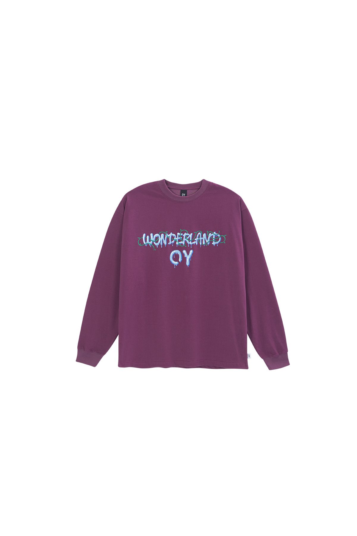 오픈야드(오와이)(OPENYARD(OY)) 바인 멜팅 로고 롱 슬리브-버건디