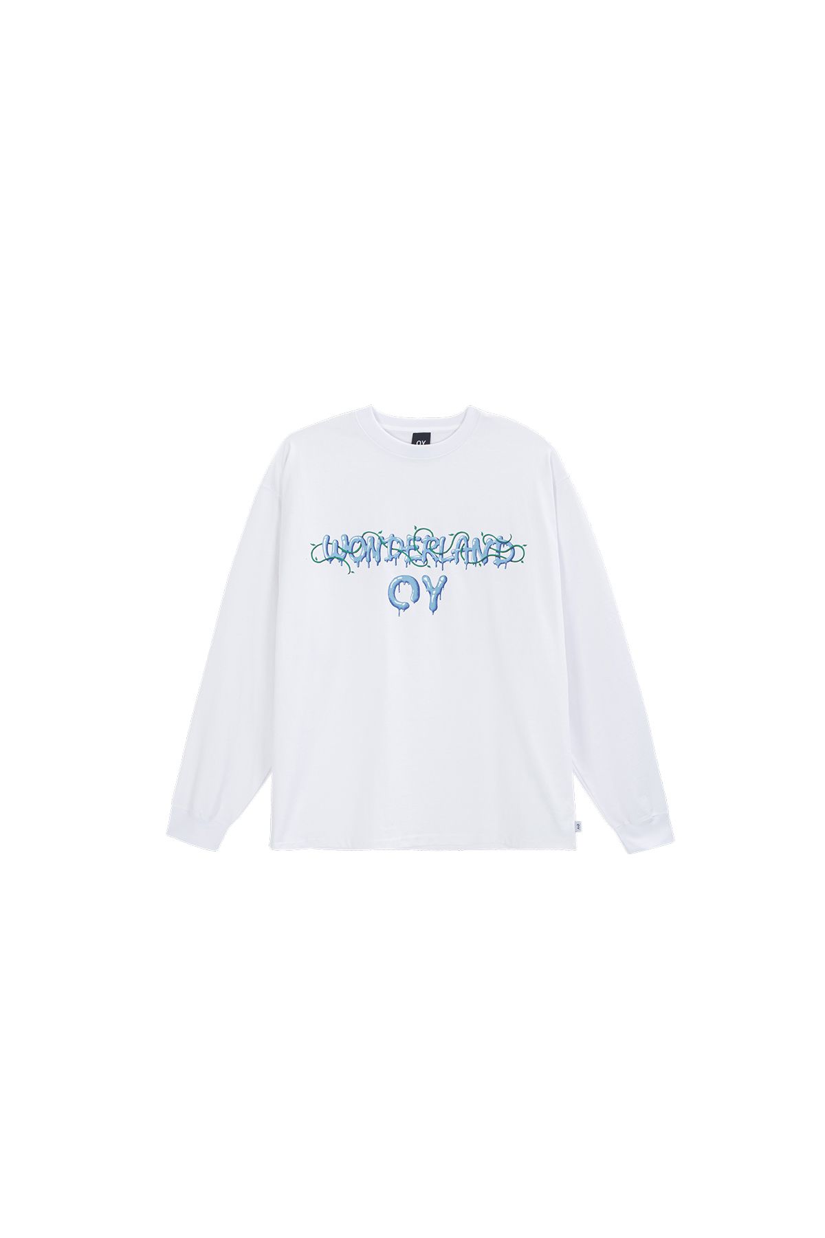 오픈야드(오와이)(OPENYARD(OY)) 바인 멜팅 로고 롱 슬리브-화이트