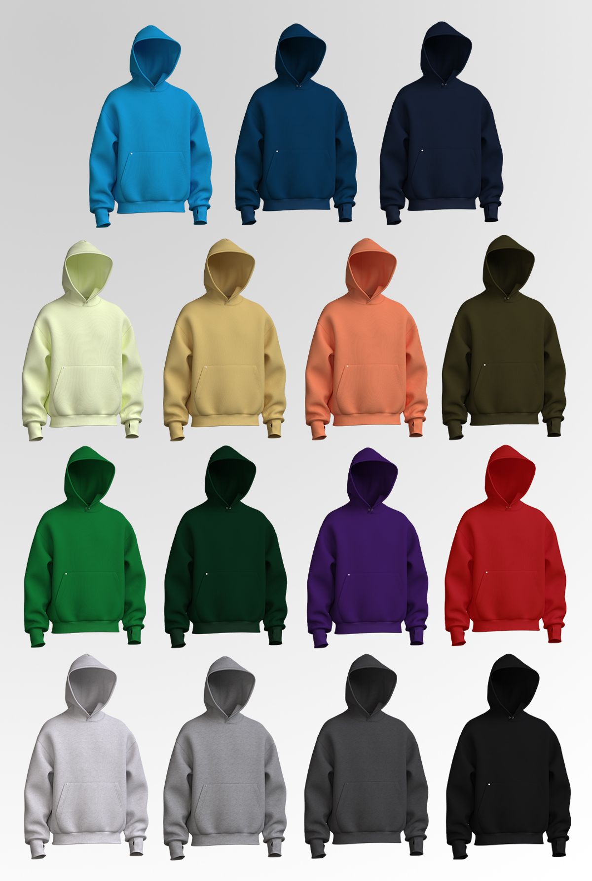 인템포무드(INTEMPOMOOD) 해비 코튼 썸홀 후디 : 15color