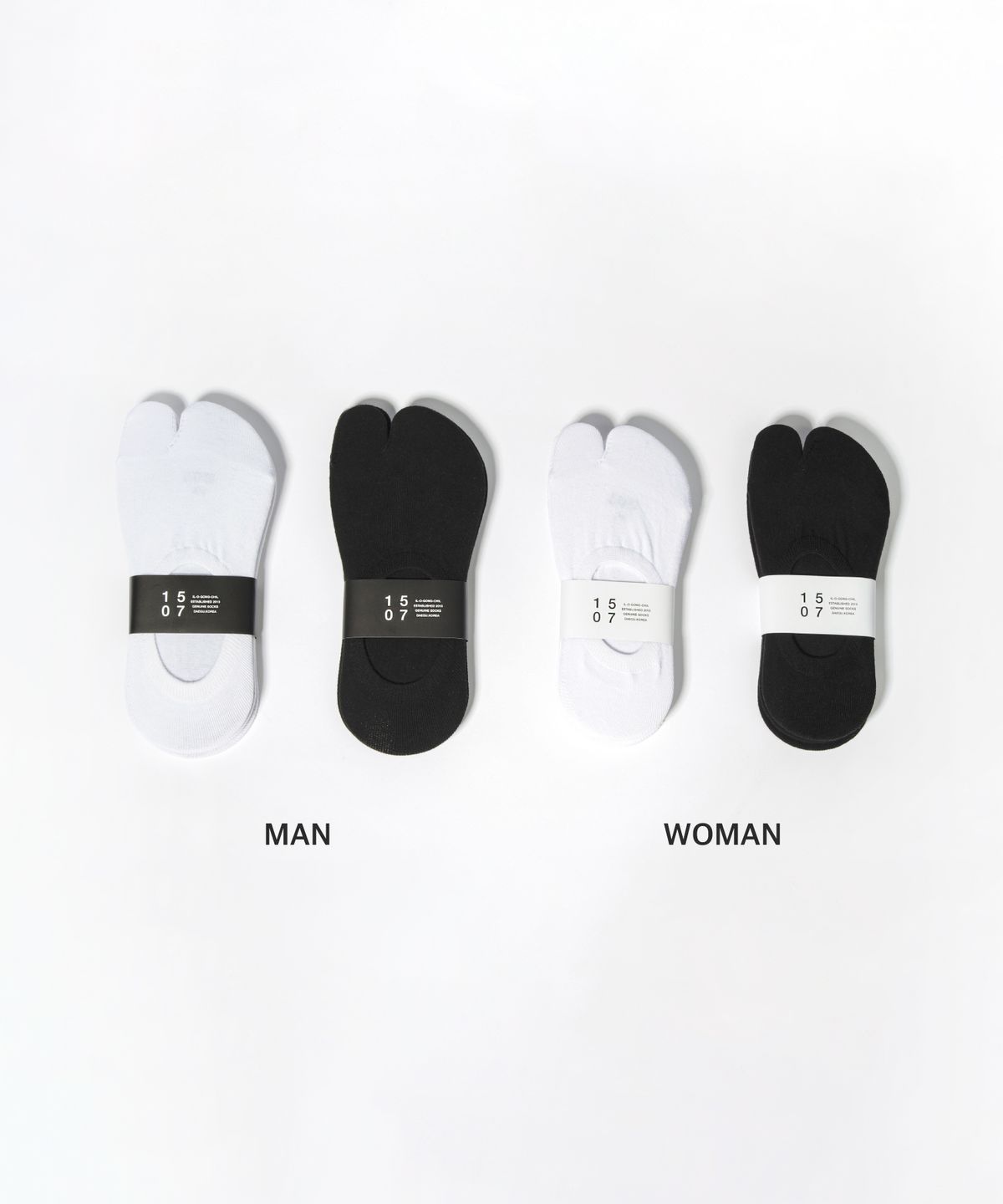 일오공칠(IL-O-GONG-CHIL) [3PACK] 1507 타비 히든 삭스 _ 스노우 화이트/블랙