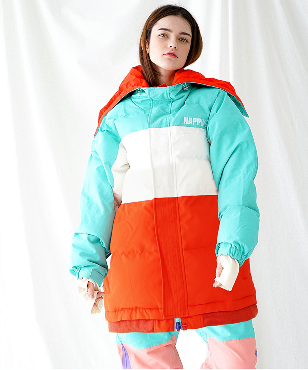 내핑스노우(NAPPINGSNOW) 1920-J-2 THREESNOW(쓰리스노우SKY/WHITE/ORG)JKT