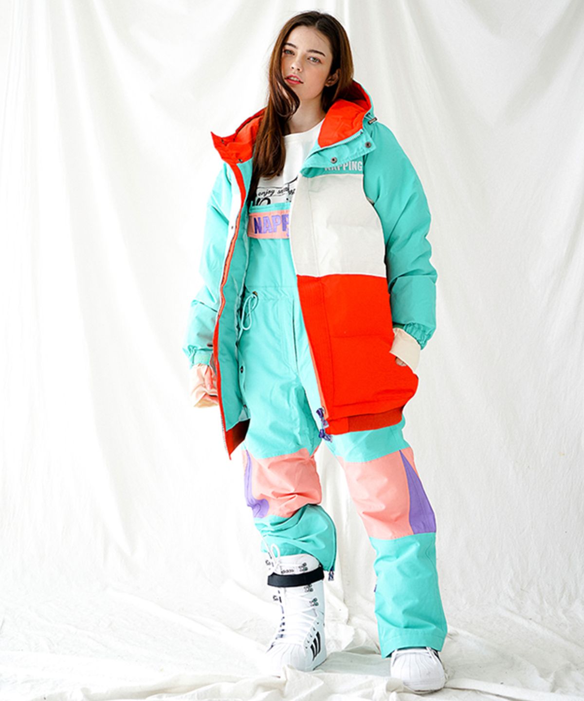 내핑스노우(NAPPINGSNOW) 1920-J-2 THREESNOW(쓰리스노우SKY/WHITE/ORG)JKT