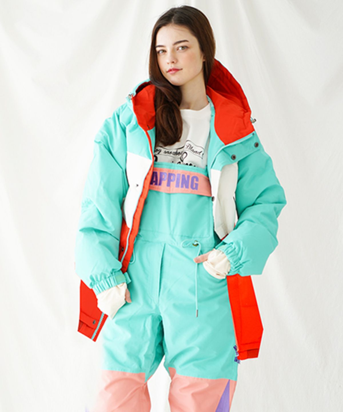 내핑스노우(NAPPINGSNOW) 1920-J-2 THREESNOW(쓰리스노우SKY/WHITE/ORG)JKT