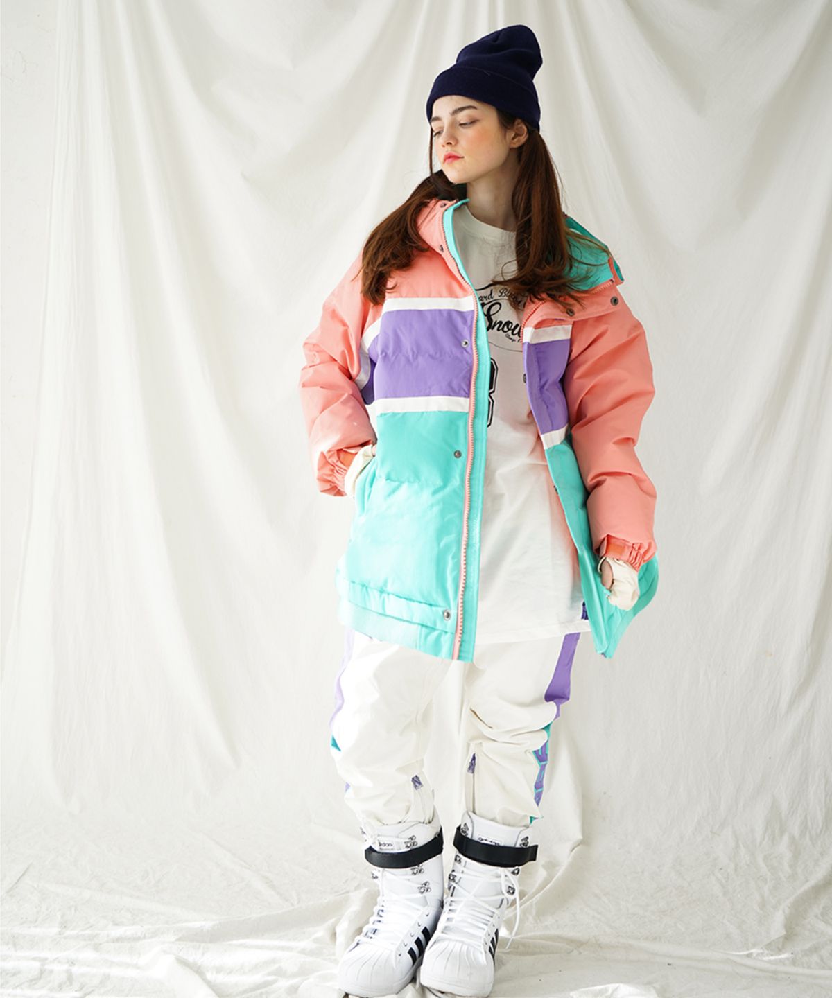 내핑스노우(NAPPINGSNOW) 1920-J-2 THREESNOW(쓰리스노우PINK/PUPLE/SKY)JKT