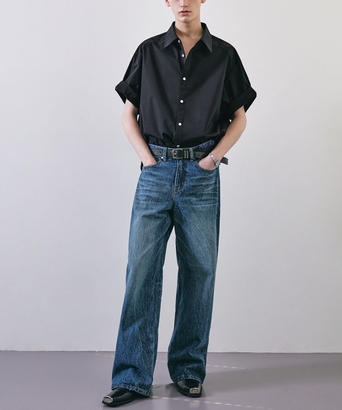 엘무드(LMOOD) 맥스와이드 데님 소닉 블루