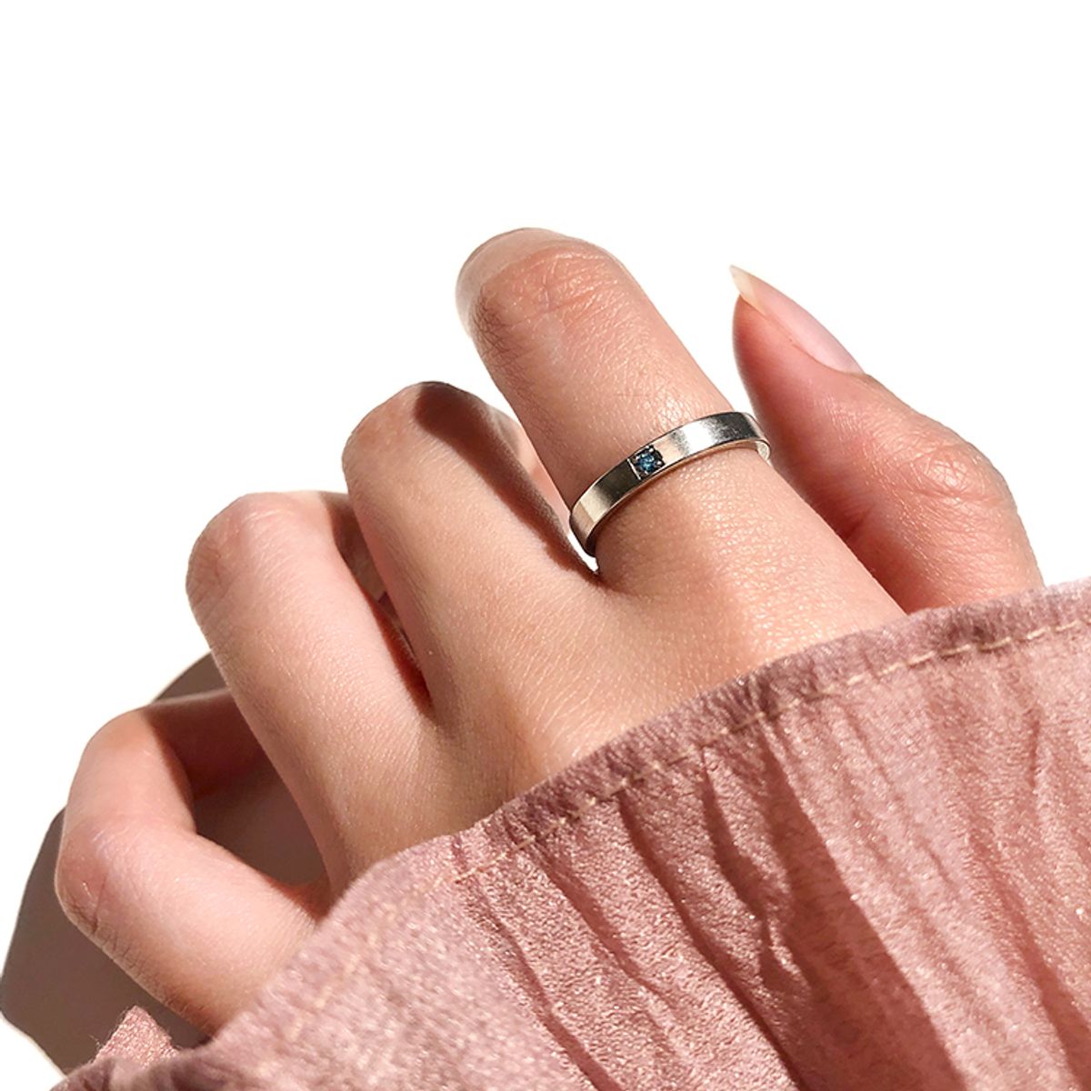 47베이지(47BAG) 925 Silver vinculo Diamond Couple Ring/ 빈끌로