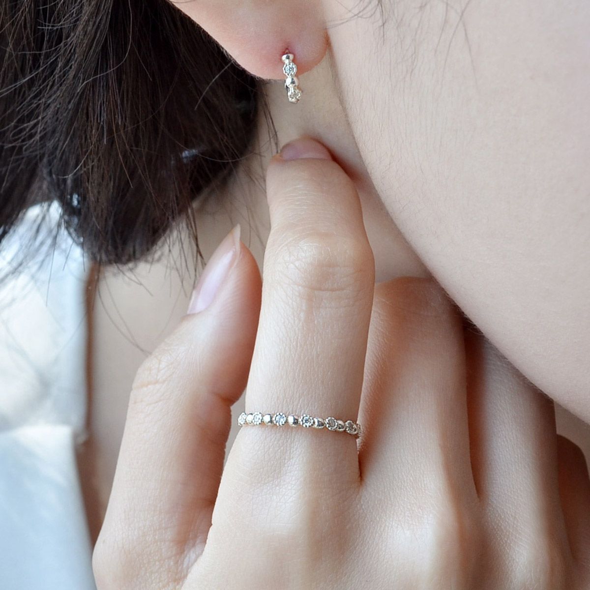 47베이지(47BAG) 925 Silver Kaila Stack Ring/ 카일라