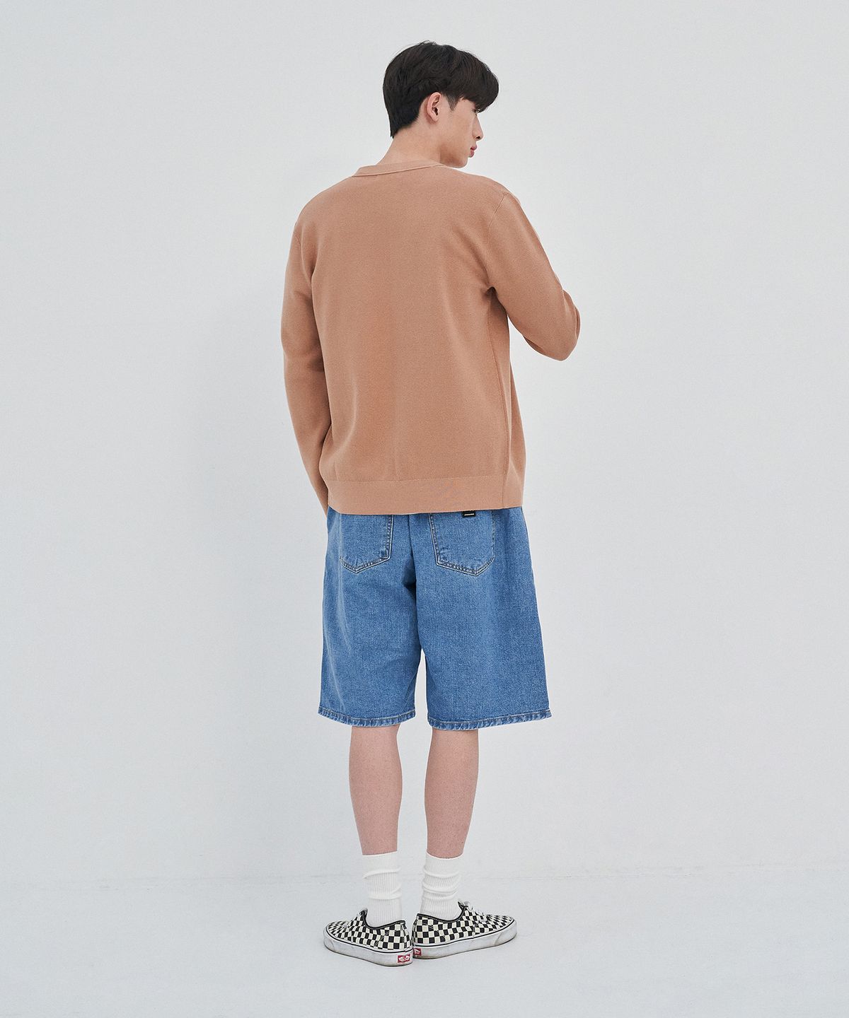 베이직하우스(BASIC HOUSE) UNI 수피마 세미오버핏 가디건 오렌지 LWCD2101