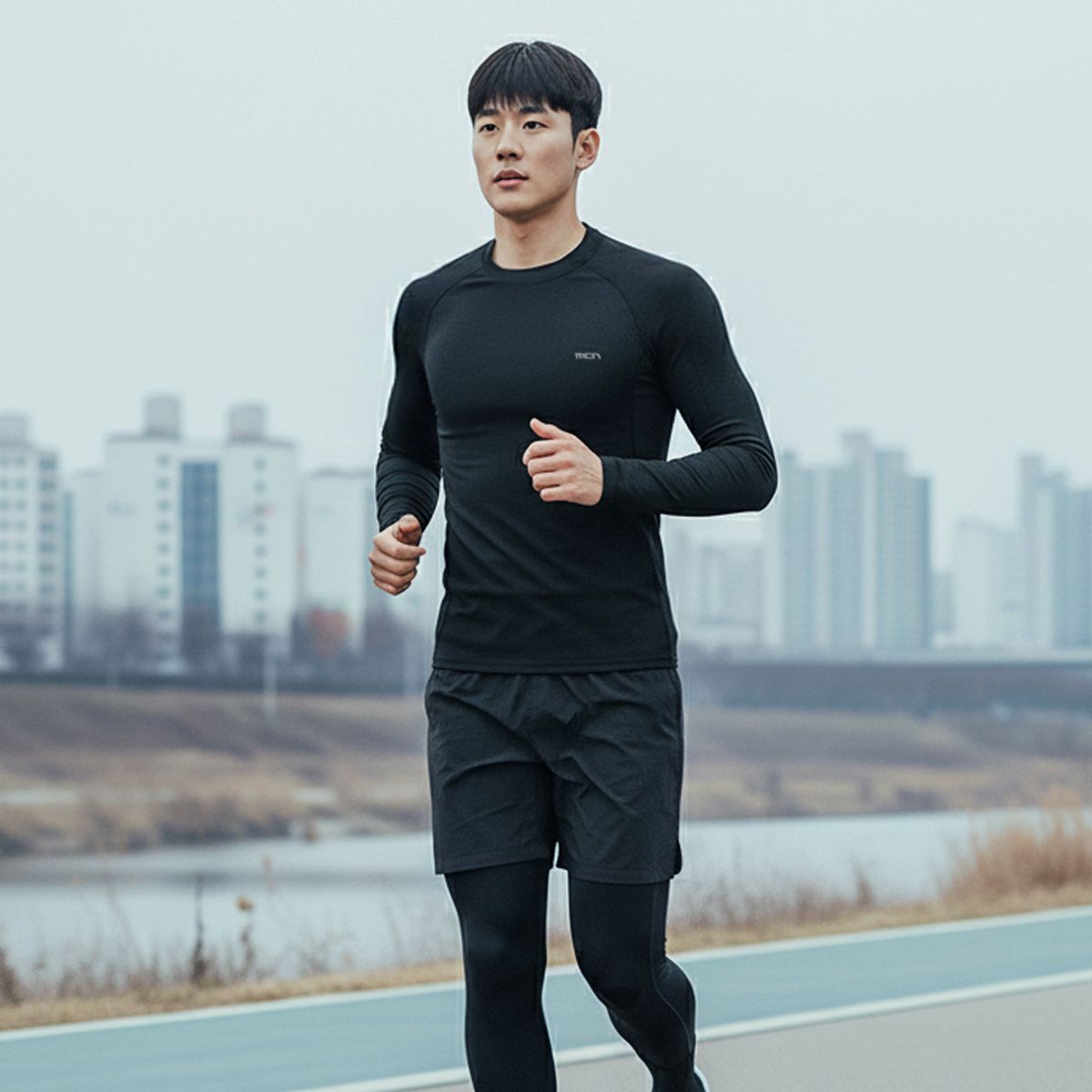 엠씨엔스포츠(MCNSPORTS) 506 방풍 이너웨어 상하의 세트 블랙