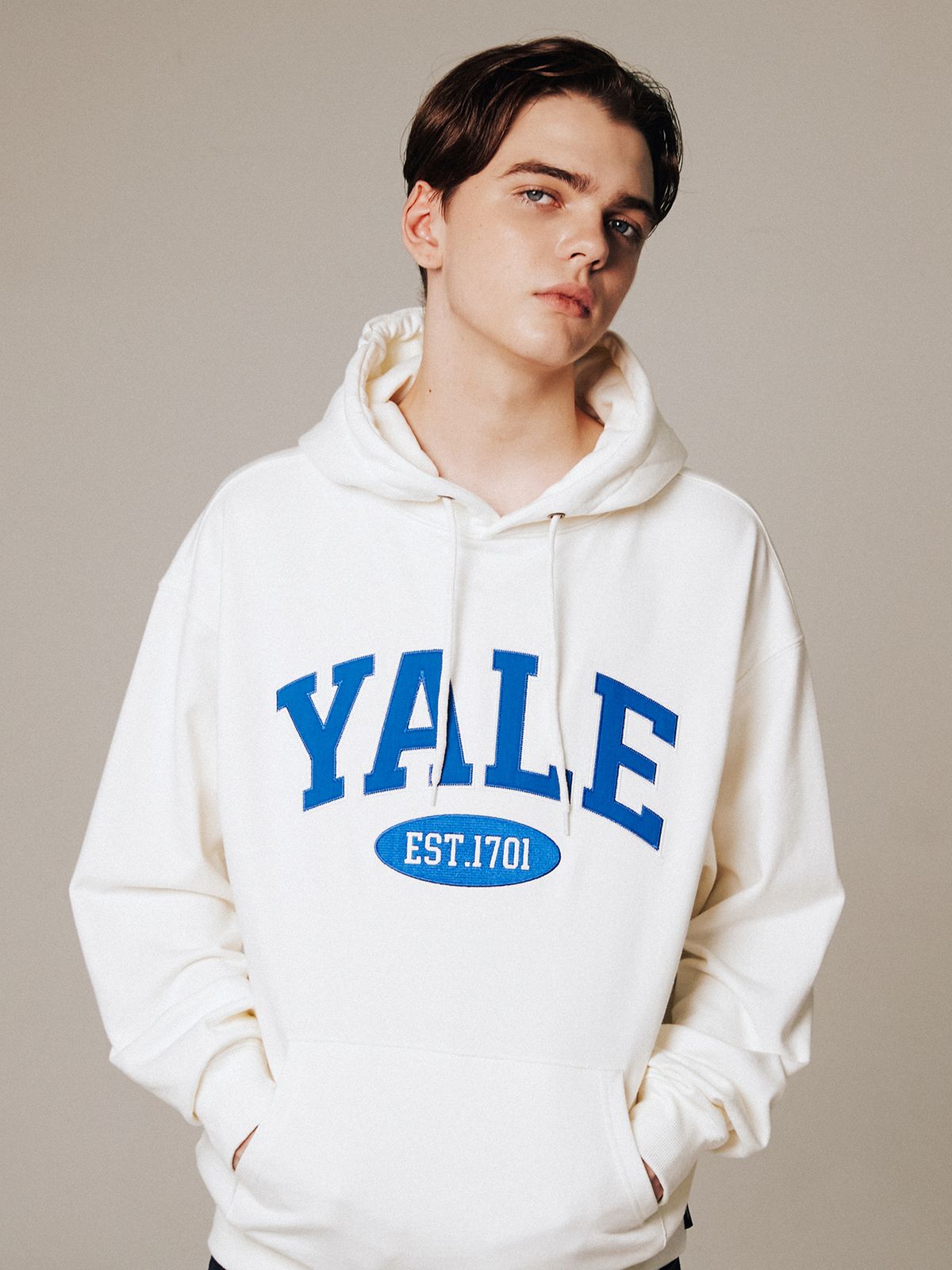 예일(YALE) (22FW) 2 TONE ARCH HOODIE GRAY