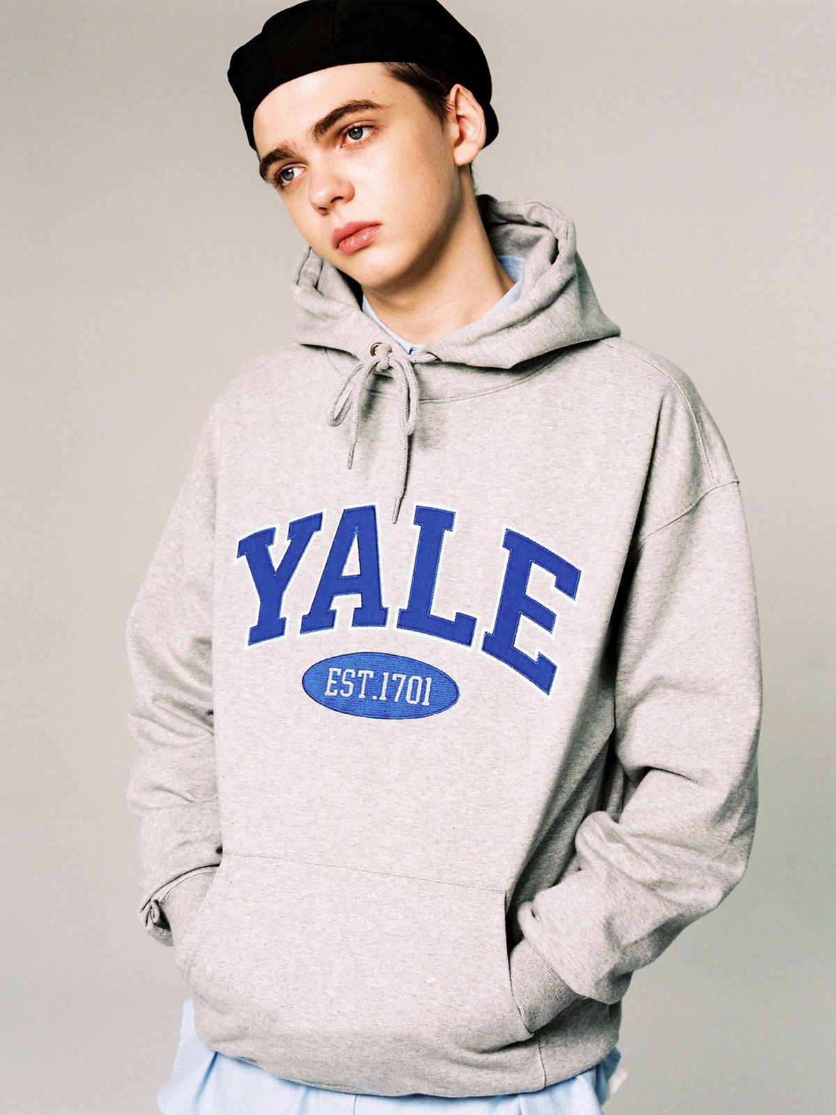 예일(YALE) (22FW) 2 TONE ARCH HOODIE GRAY