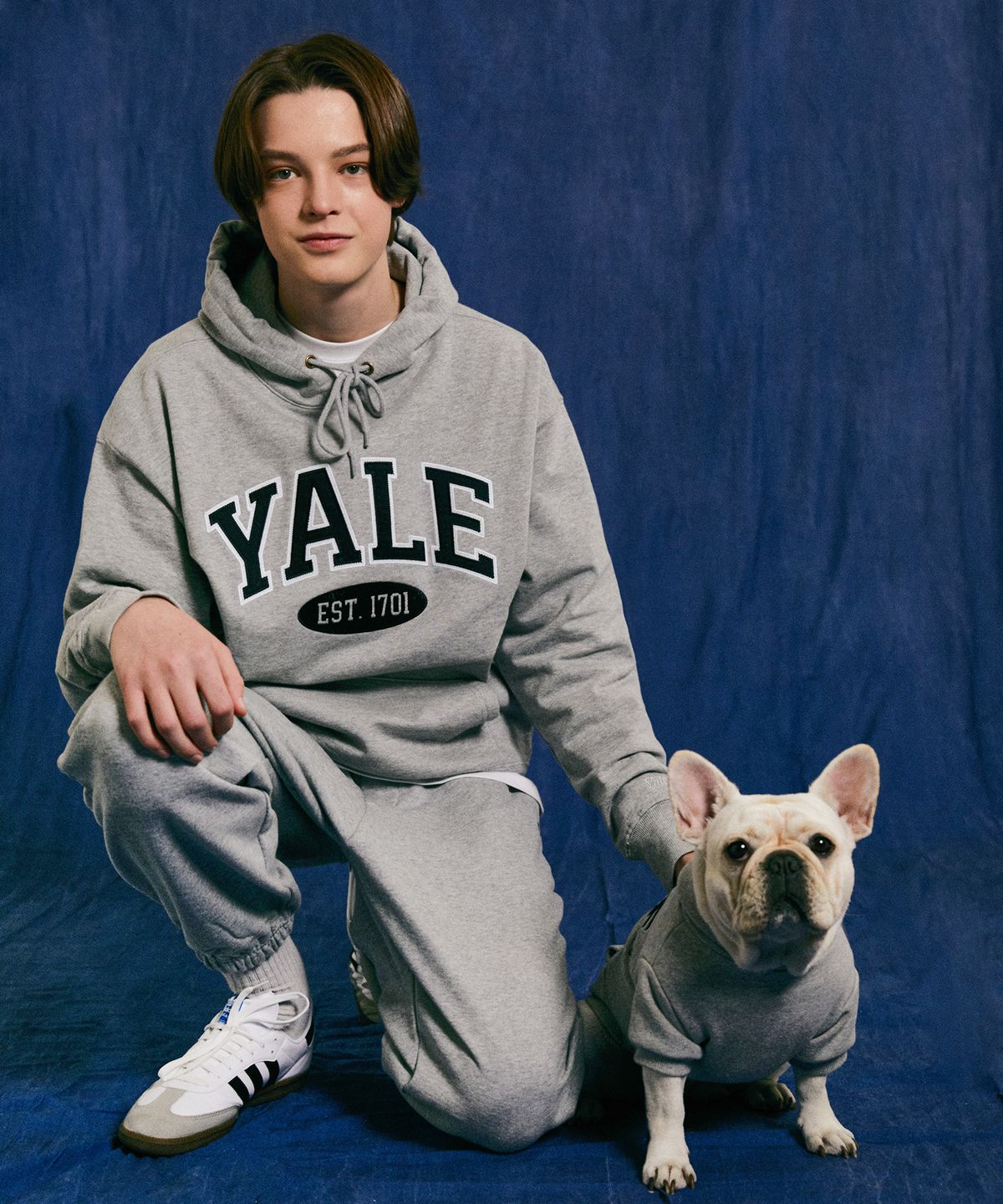 예일(YALE) (22FW) 2 TONE ARCH HOODIE GRAY