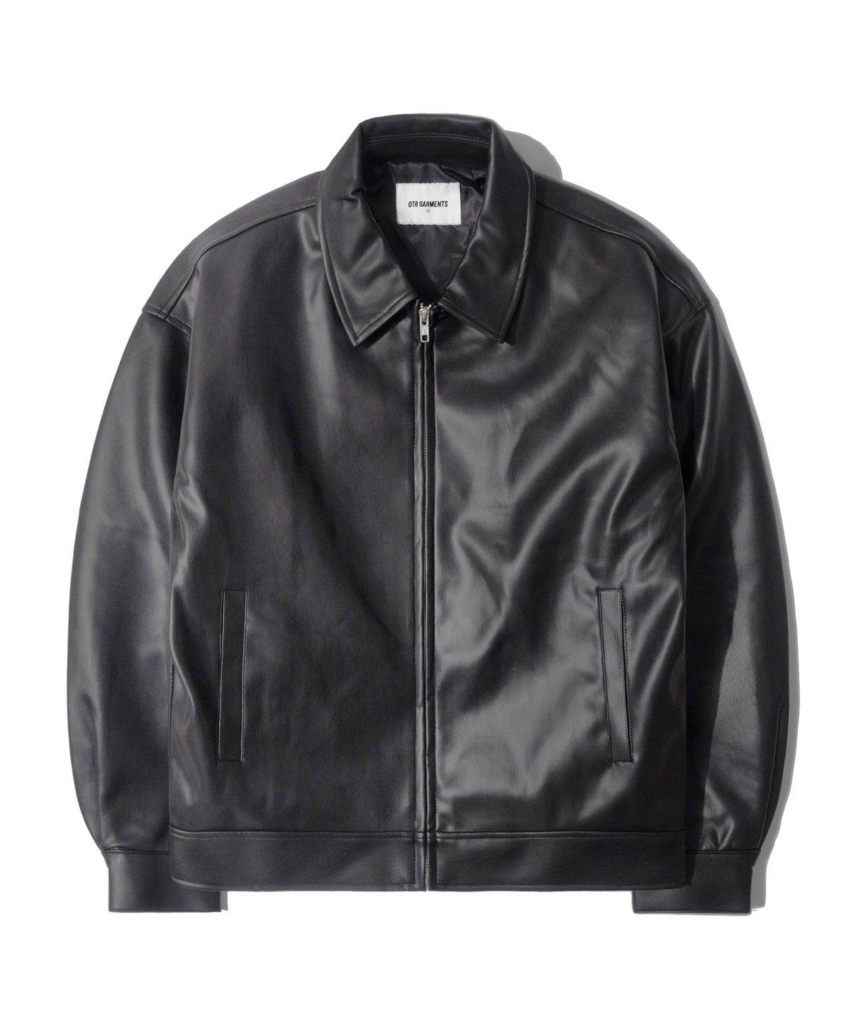 큐티에잇 가먼츠(QT8 GARMENTS) LB Synthetic Leather Single Jacket (Black)