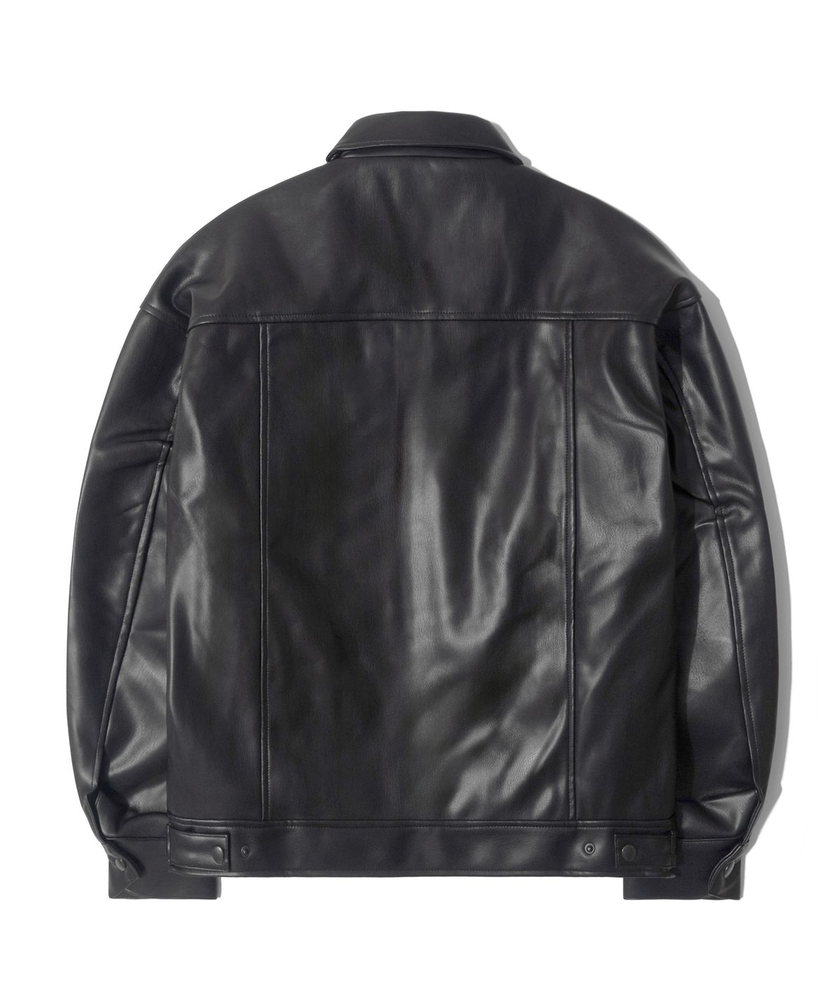 큐티에잇 가먼츠(QT8 GARMENTS) LB Synthetic Leather Single Jacket (Black)