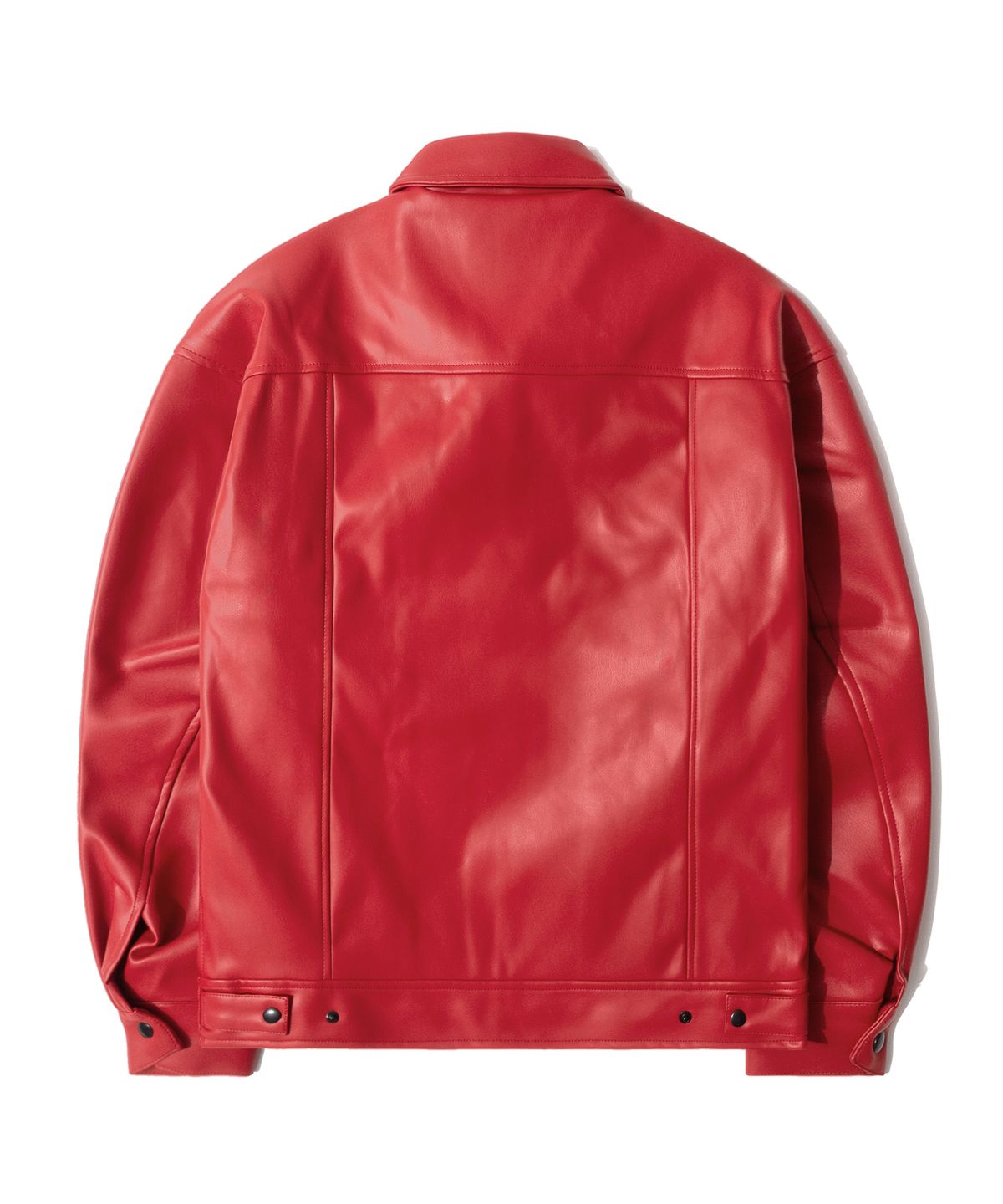 큐티에잇 가먼츠(QT8 GARMENTS) LB Synthetic Leather Single Jacket (Red)