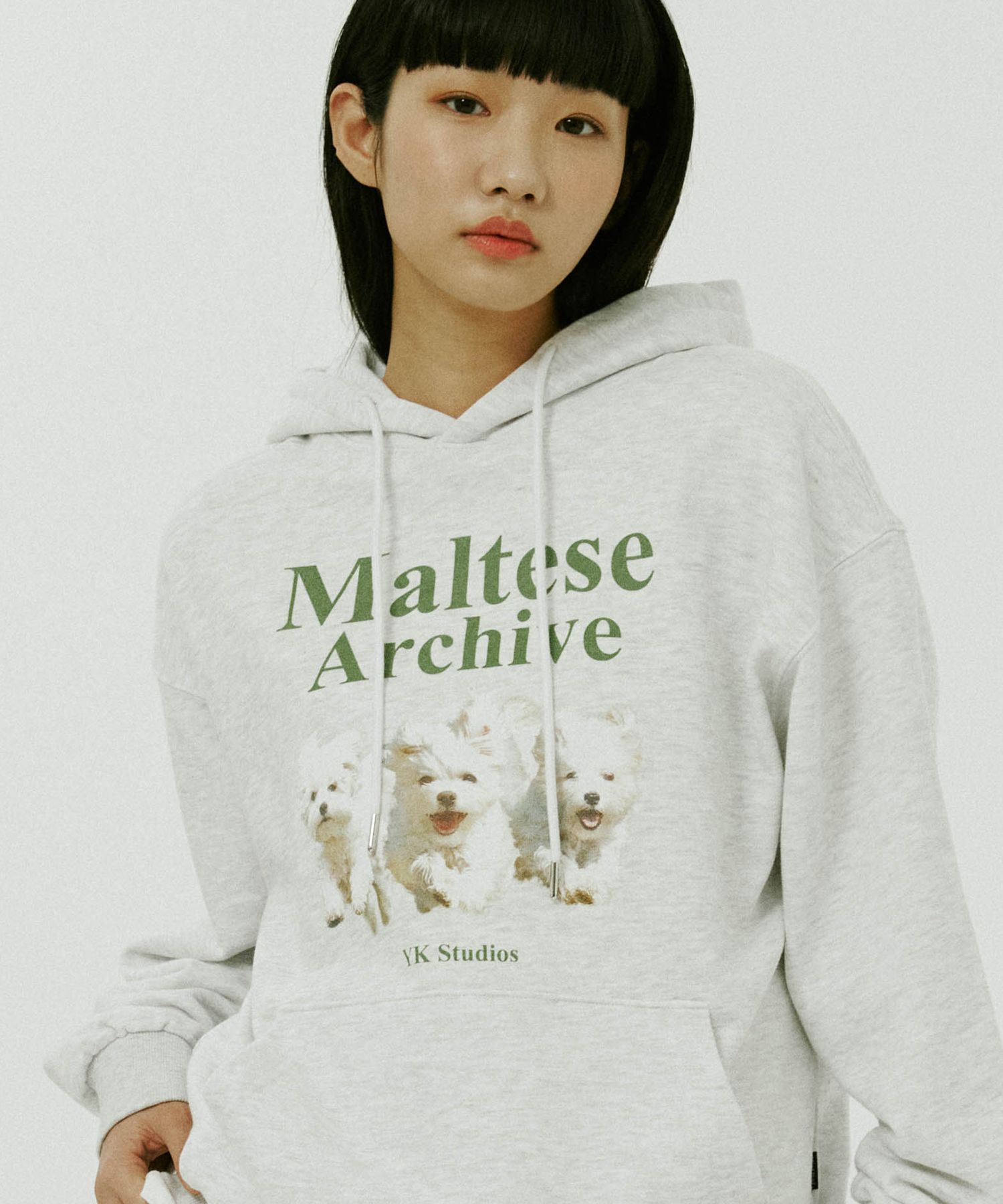 パーカー・フーディ Wai Kei Maltese Archive Line Graphic Hoodie Dust Blue Spray maltese pigment hoodie BLUE - waikei