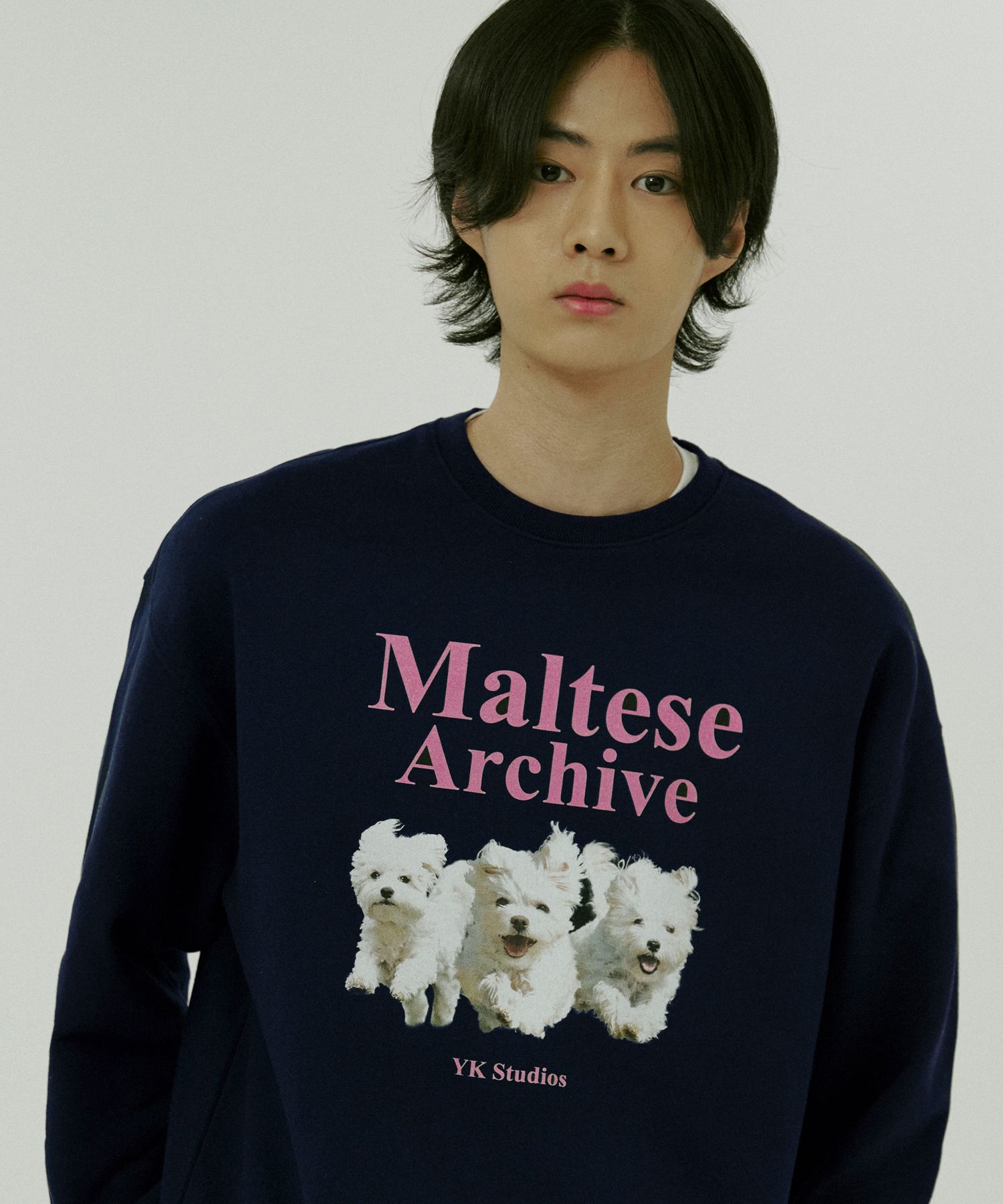 MUSINSA公式 | WAI KEI MALTESE ARCHIVE SWEATSHIRT NAVY