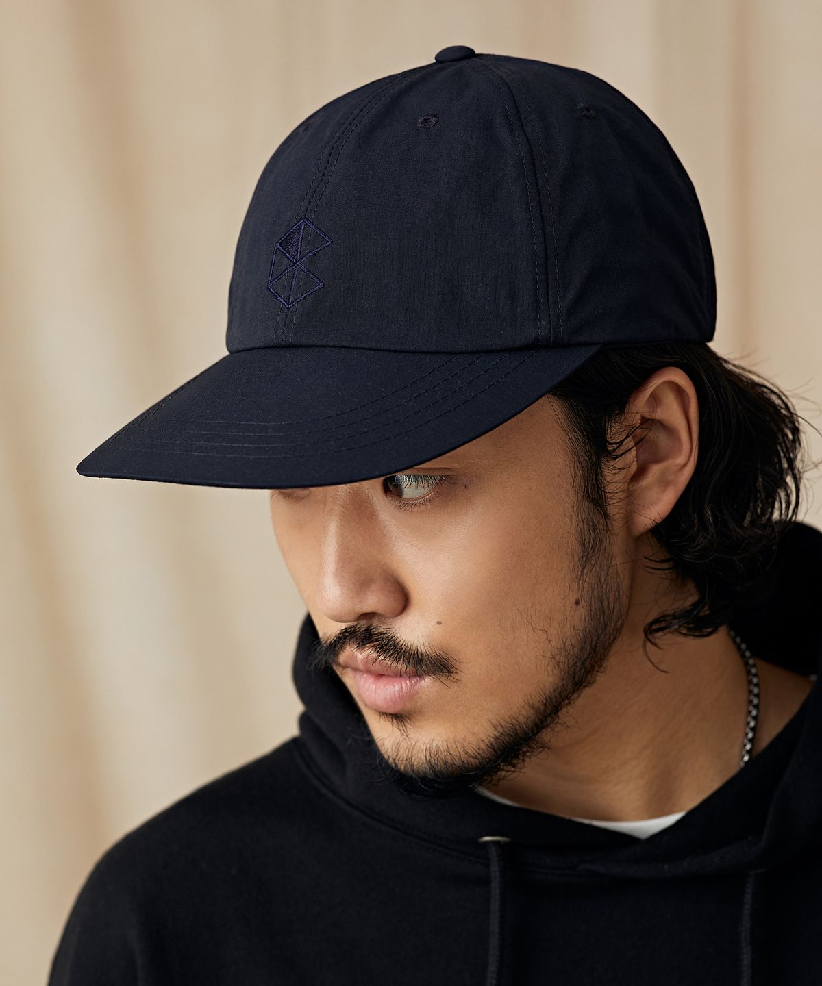 시티스트리트(CITY STREET) LOGO NYLON LONG BILL CAP NAVY