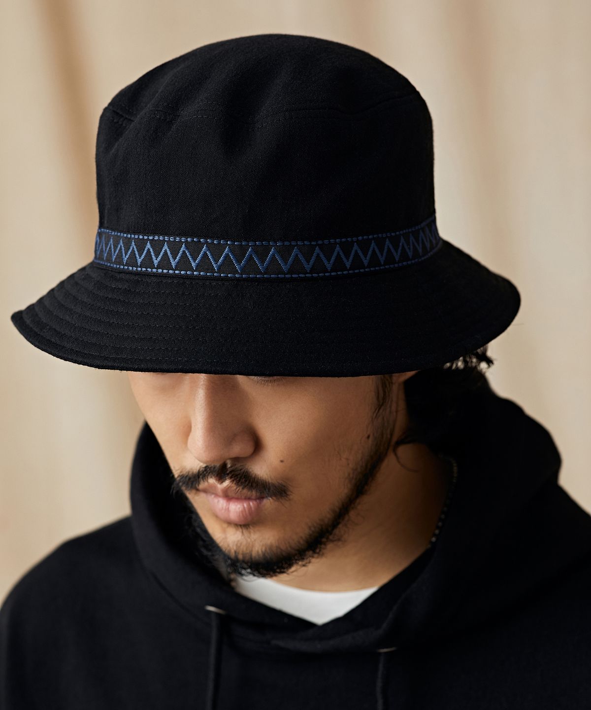 시티스트리트(CITY STREET) CTST ETHNIC BUCKET HAT BLACK(NAVY)