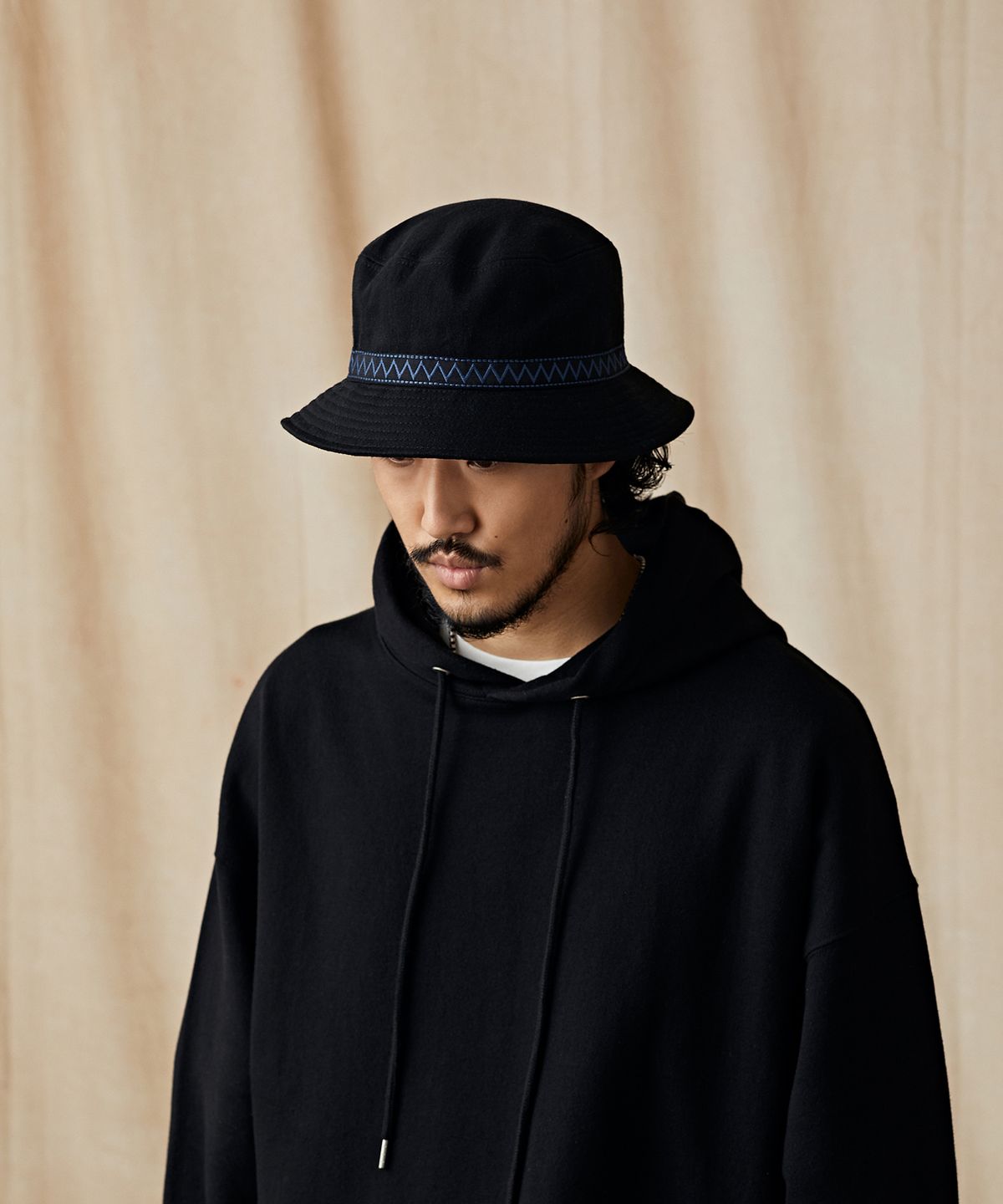 시티스트리트(CITY STREET) CTST ETHNIC BUCKET HAT BLACK(NAVY)