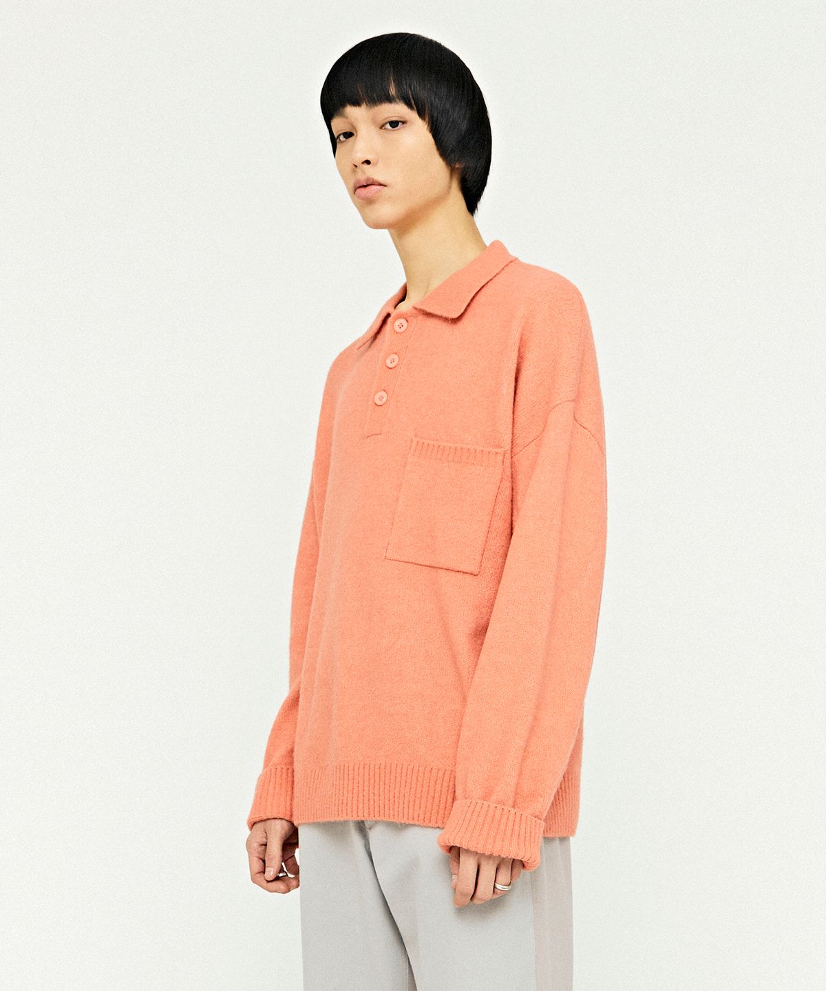 비바스튜디오(VIVASTUDIO) COLLAR KNIT [CORAL PINK]