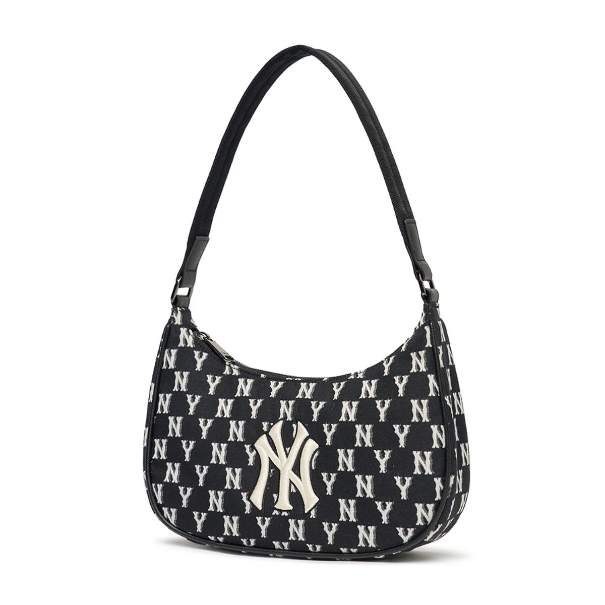 엠엘비(MLB) 모노그램 자카드 호보백 NY (Black)