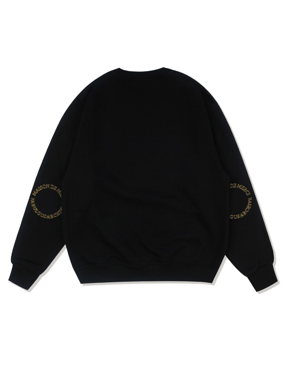 라 메종 스튜디오(LA MAISON STUDIO) UNISEX 레귤러핏 엠보자수 로고 맨투맨 블랙(FCC1TS401M)