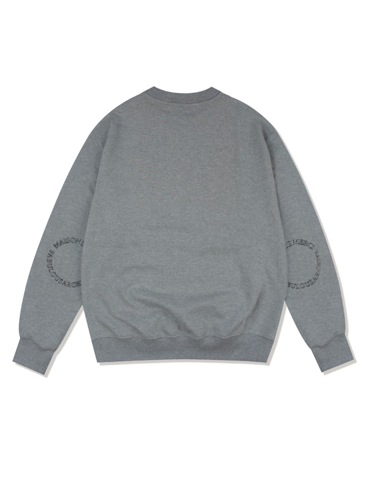 라 메종 스튜디오(LA MAISON STUDIO) UNISEX 레귤러핏 엠보자수 로고 맨투맨 멜란그레이(FCC1TS401M)