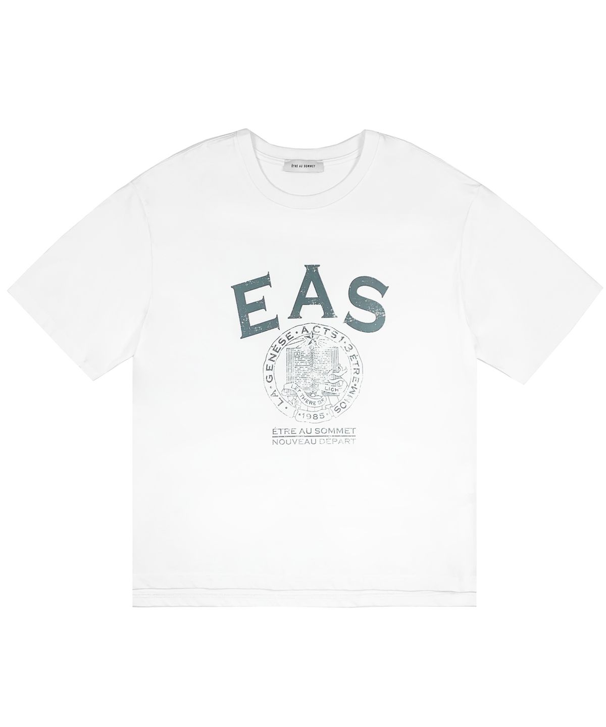 에트오소메(ETRE AU SOMMET) EAS  로고 하프 티셔츠 (화이트/남녀공용)