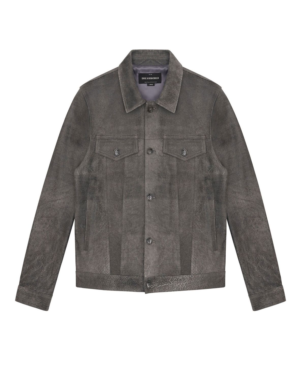 드림월드(DREAMWORLD) GRAY CRACK TRUCKER JACKET