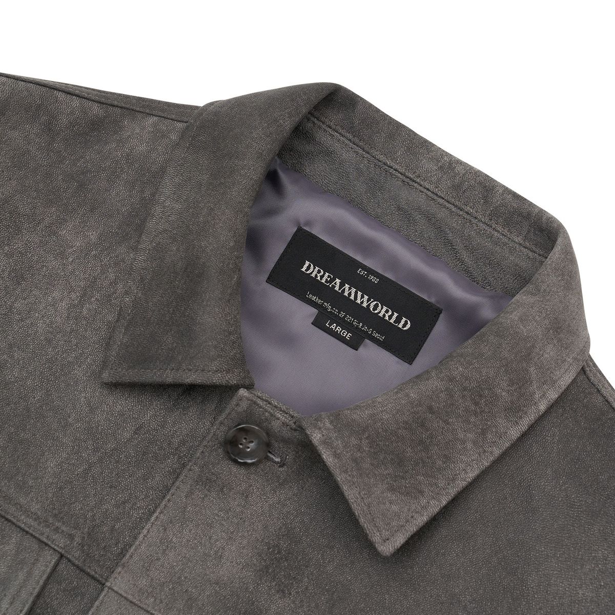 드림월드(DREAMWORLD) GRAY CRACK TRUCKER JACKET