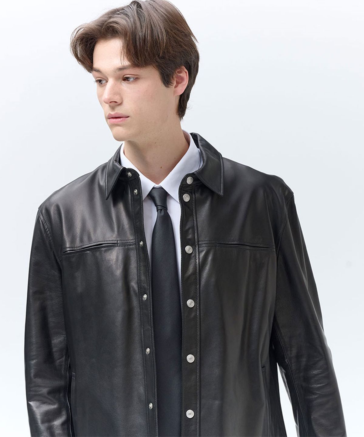 드림월드(DREAMWORLD) VEGETABLE LEATHER SHIRTS JACKET (BLACK)