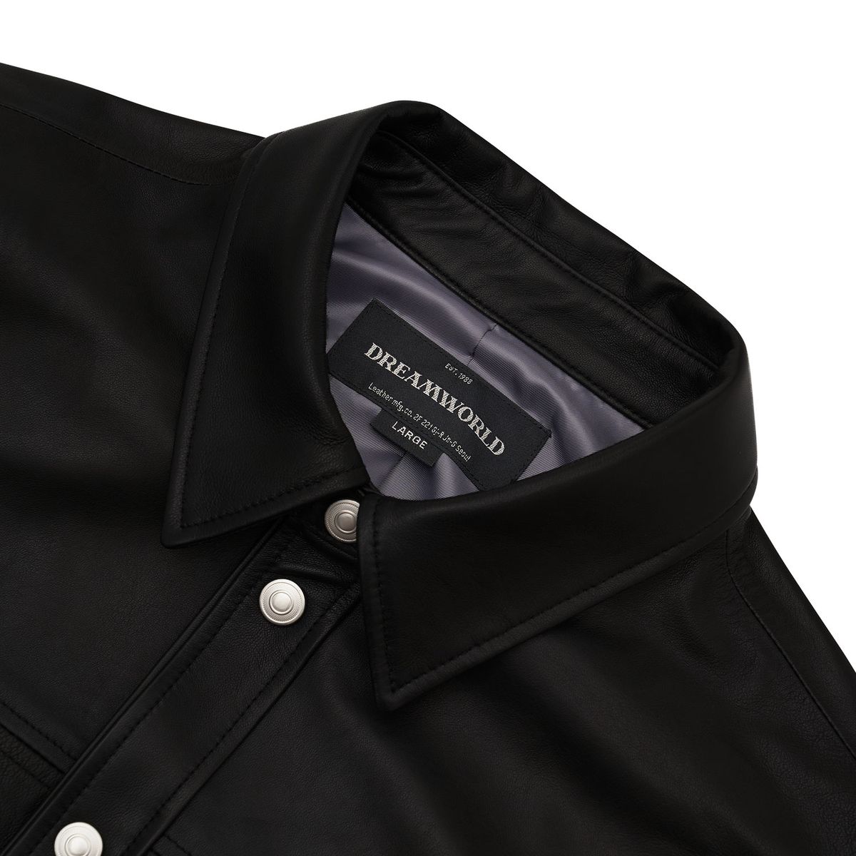 드림월드(DREAMWORLD) VEGETABLE LEATHER SHIRTS JACKET (BLACK)