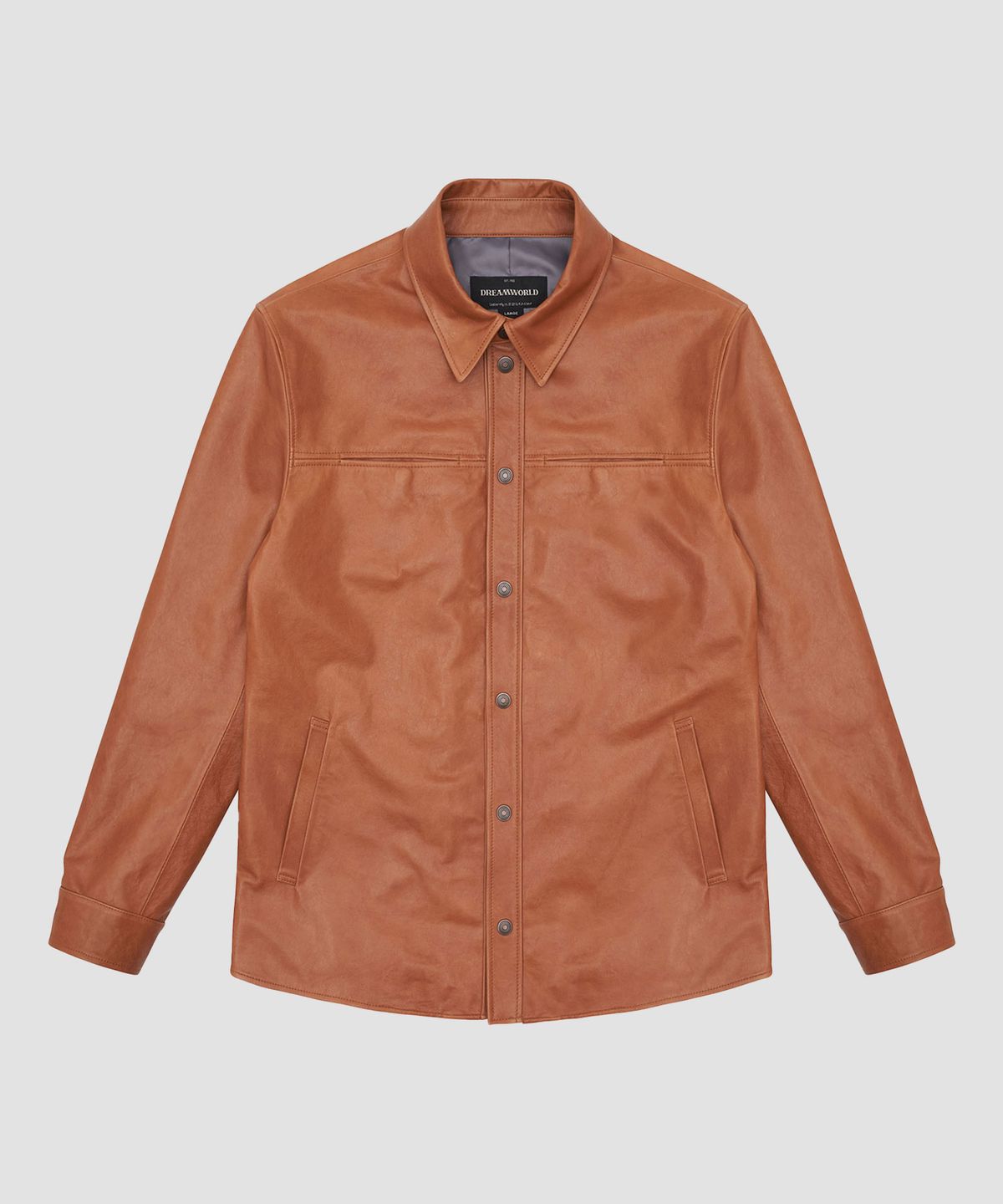 드림월드(DREAMWORLD) VEGETABLE LEATHER SHIRTS JACKET (CAMEL)