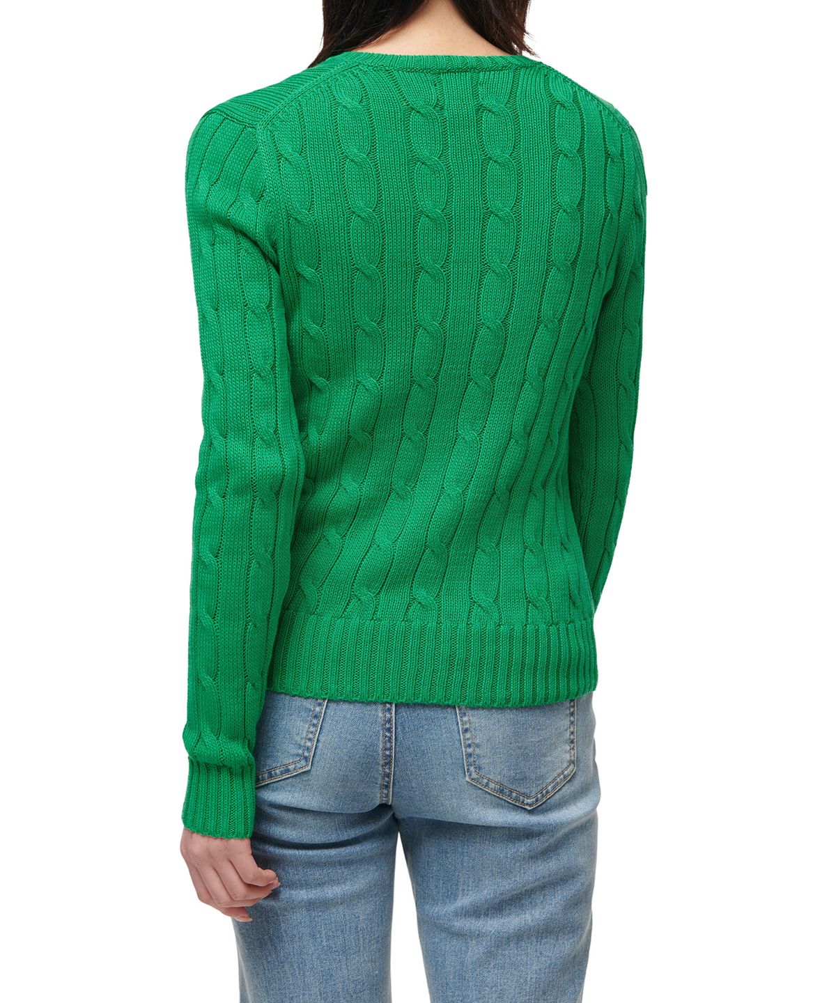 폴로 랄프 로렌(POLO RALPH LAUREN) W 케이블니트 V넥 스웨터 - 그린