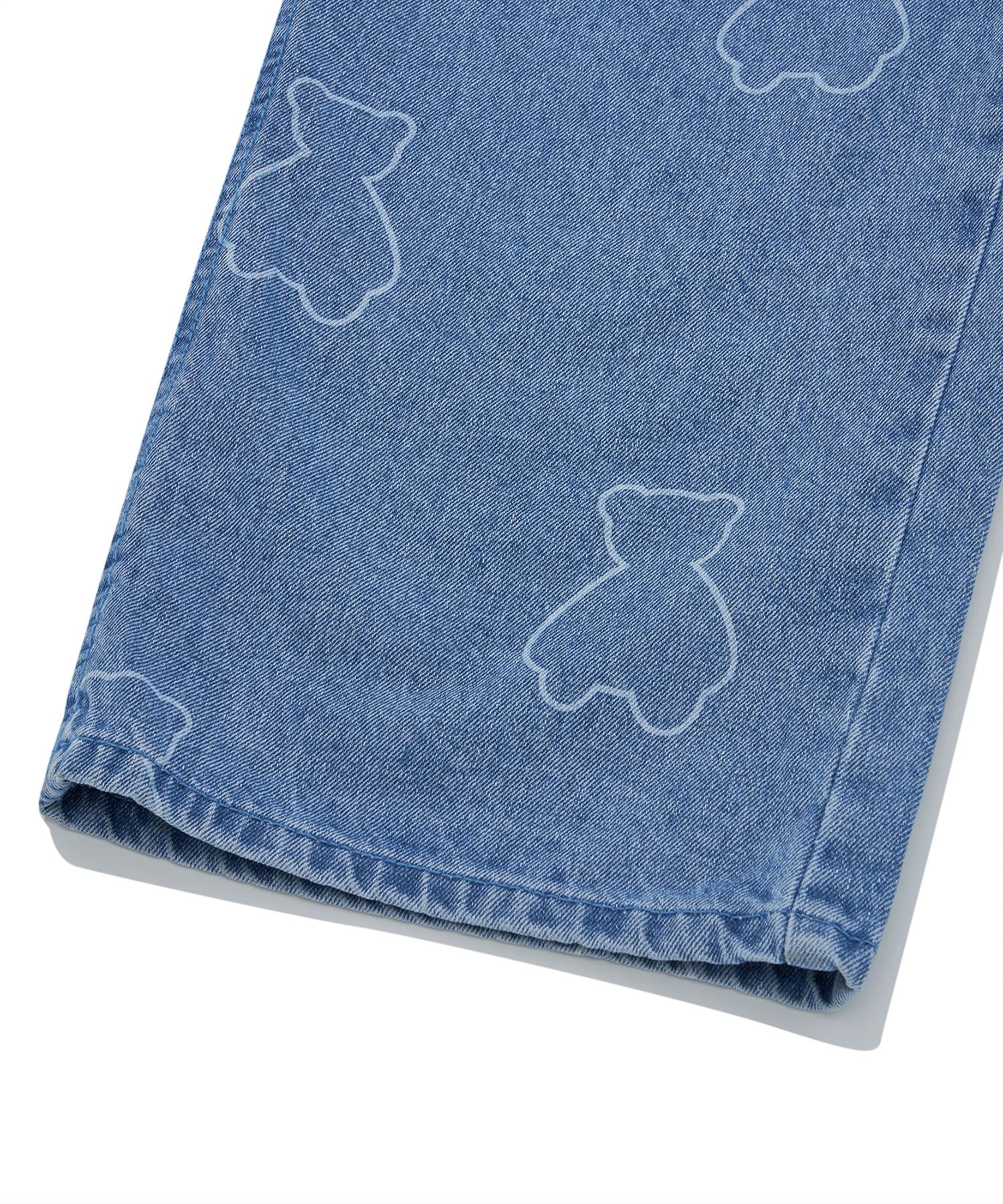AQO STUDIO SPACE ★Bear Wide Cool Pants MUSINSA | AQO STUDIO SPACE AQO BEAR PATTERN DENIM PANTS BLUE