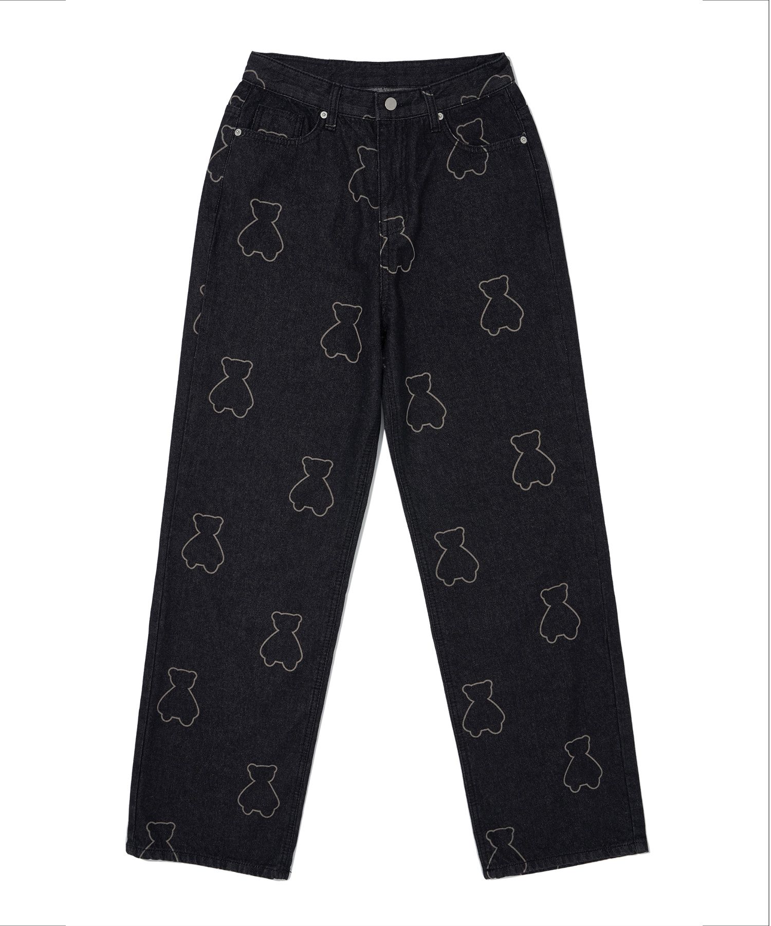 AQO STUDIO SPACE ★Bear Wide Cool Pants MUSINSA | AQO STUDIO SPACE AQO BEAR PATTERN DENIM PANTS BLUE