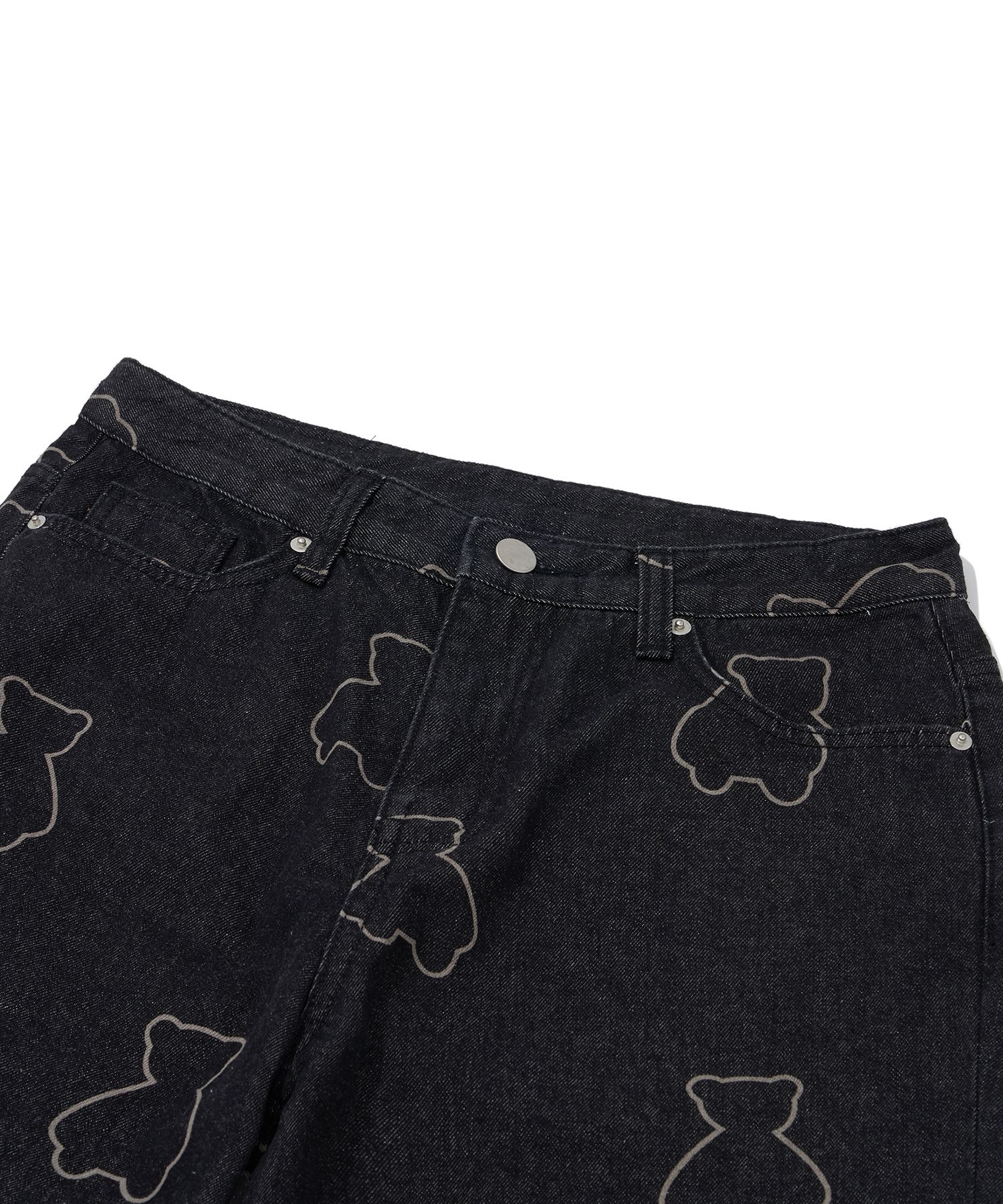 MUSINSA | AQO STUDIO SPACE AQO BEAR PATTERN DENIM PANTS BLUE